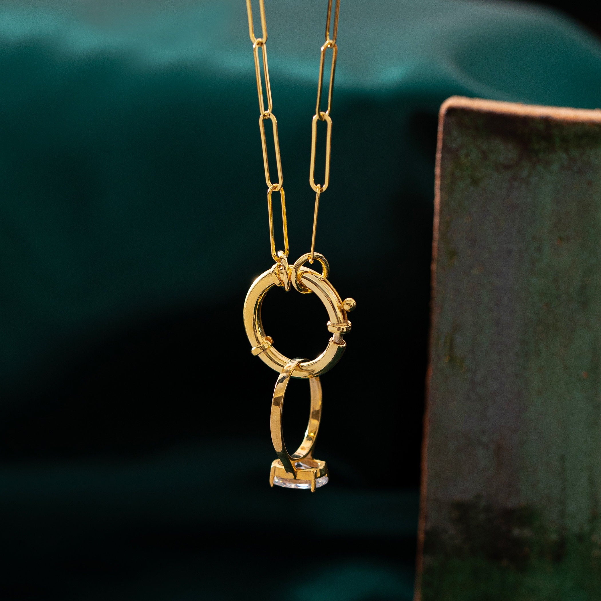 Clasp Ring Carrier Necklace