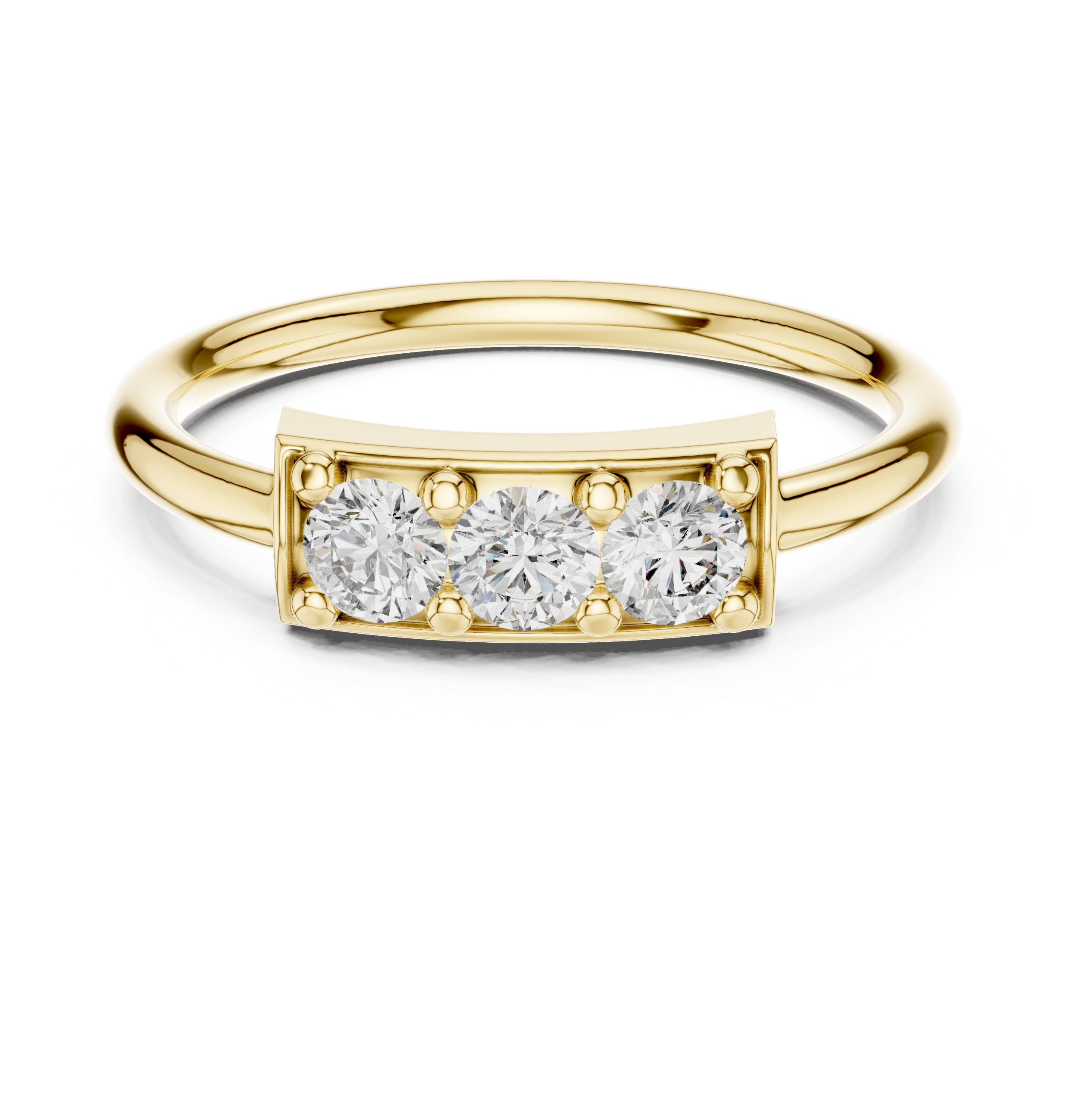 Three-Round Diamond Bar Ring