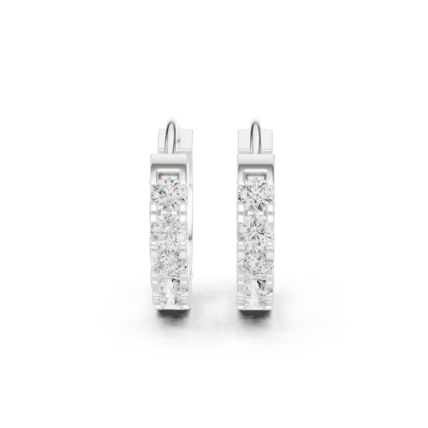 Muur Atelier Solid Gold Modern Architectural Diamond Hoops