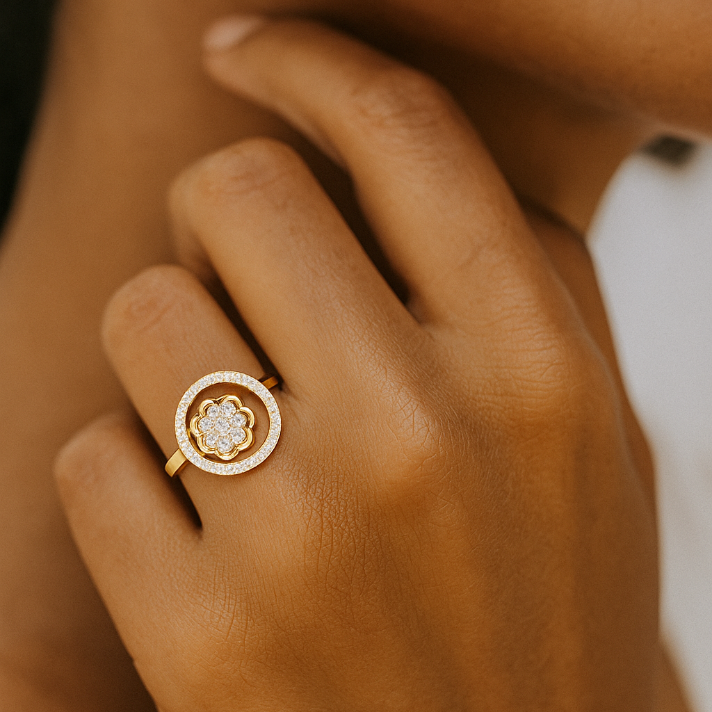 Round Cluster Double Halo Ring