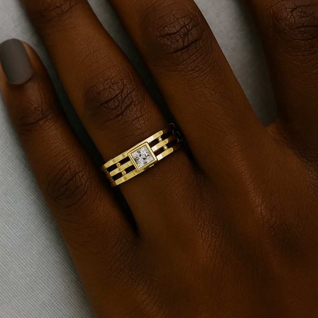 Princess Bezel Architectural Band