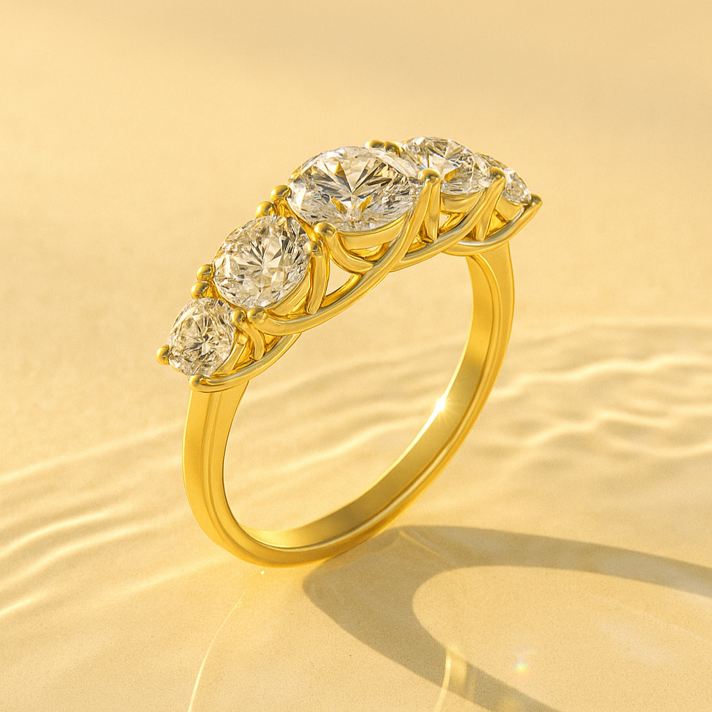 Five-Stone Round Collet Ring