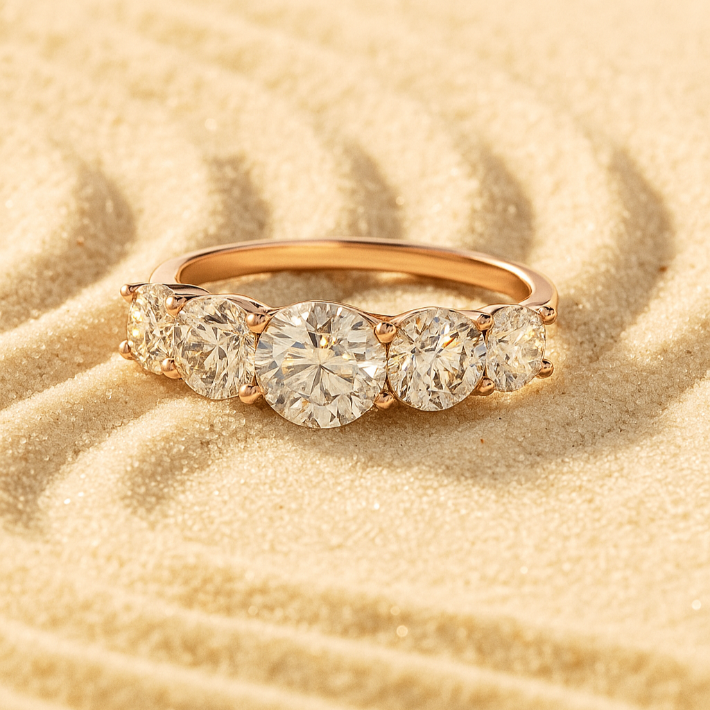 Five-Stone Round Collet Ring