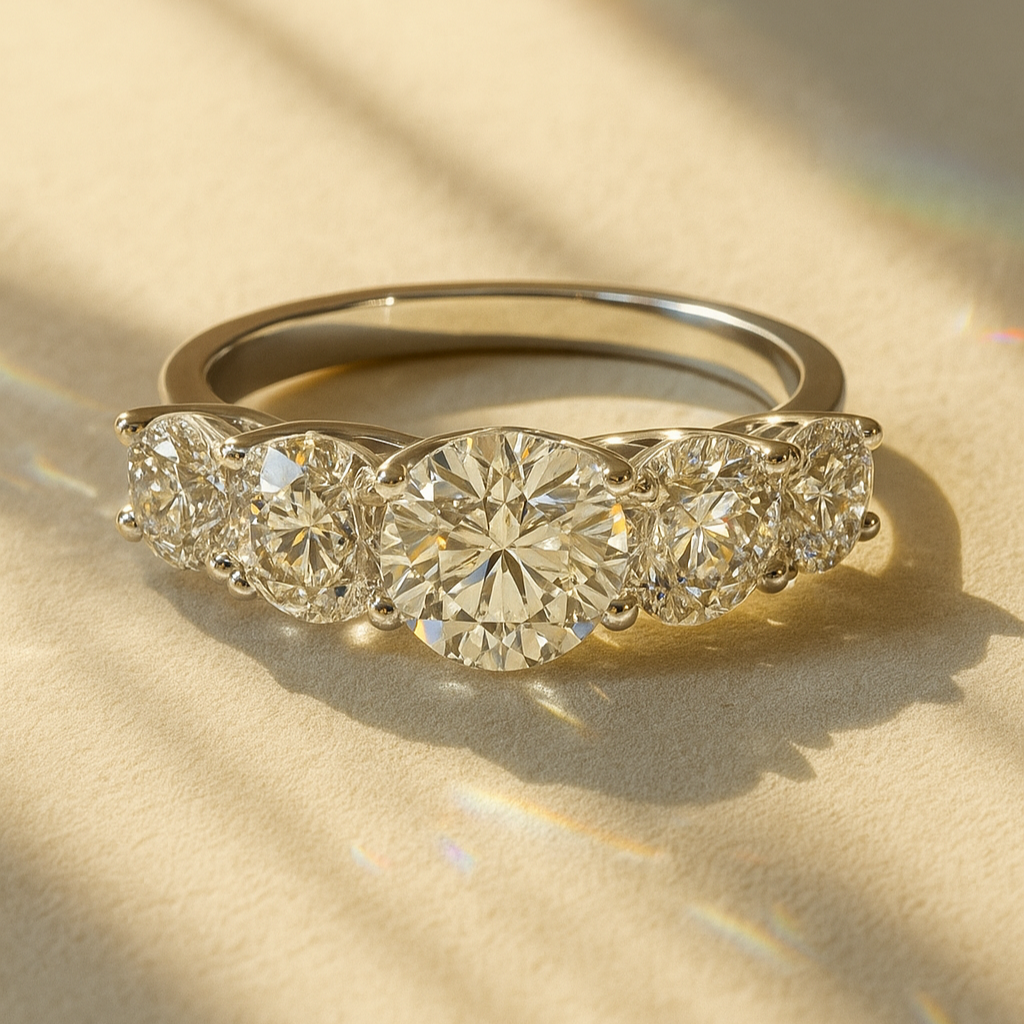 Five-Stone Round Collet Ring