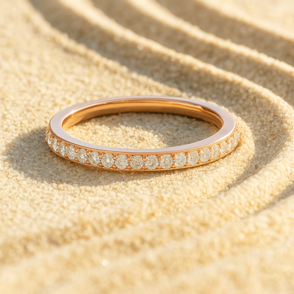 Pavé Half-Eternity Diamond Band