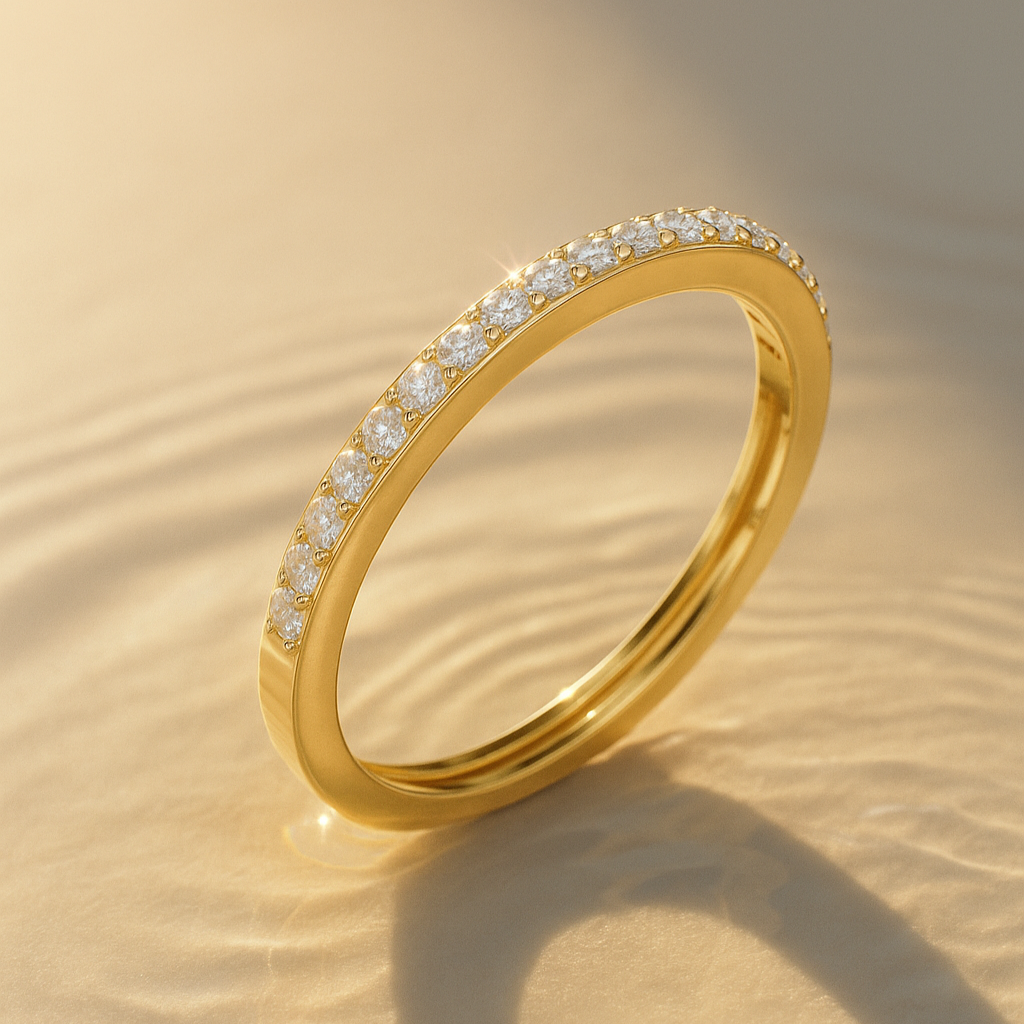 Pavé Half-Eternity Diamond Band