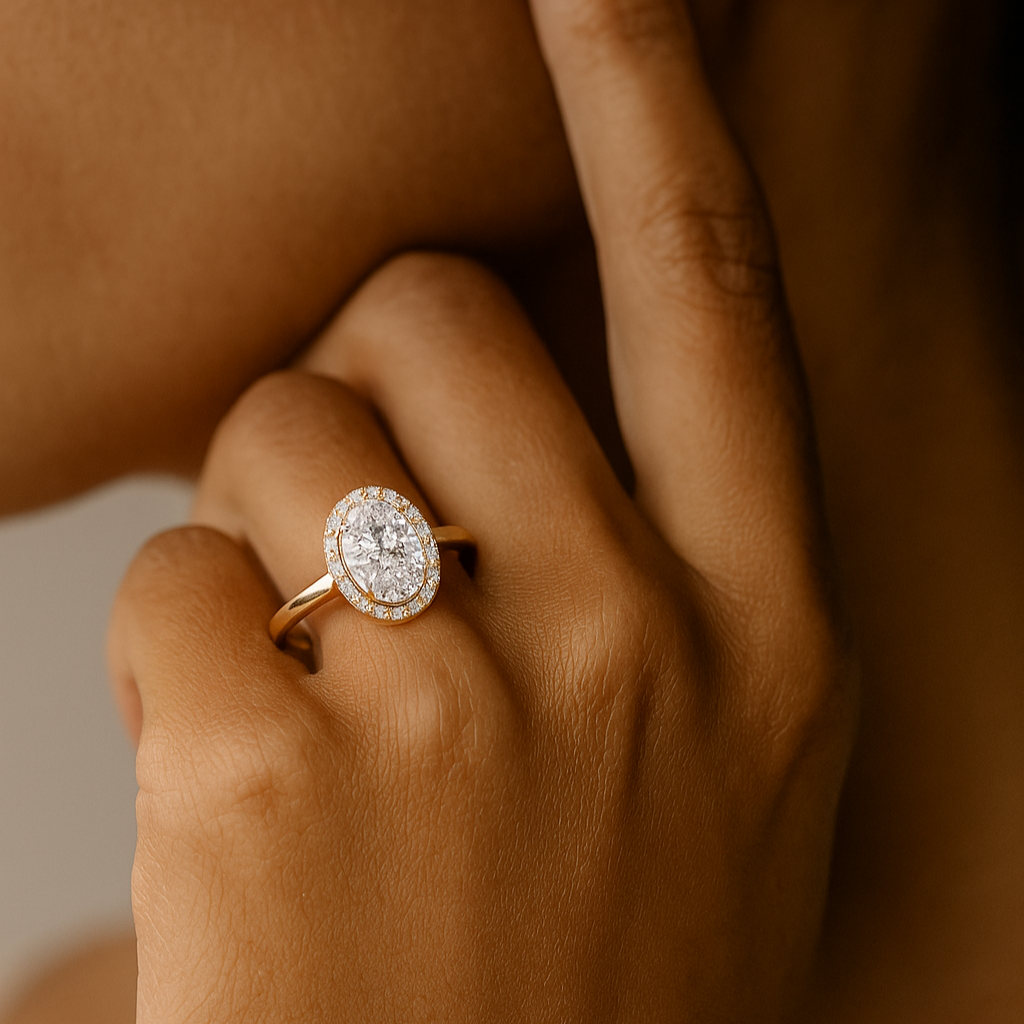 Oval Halo Engagement Ring