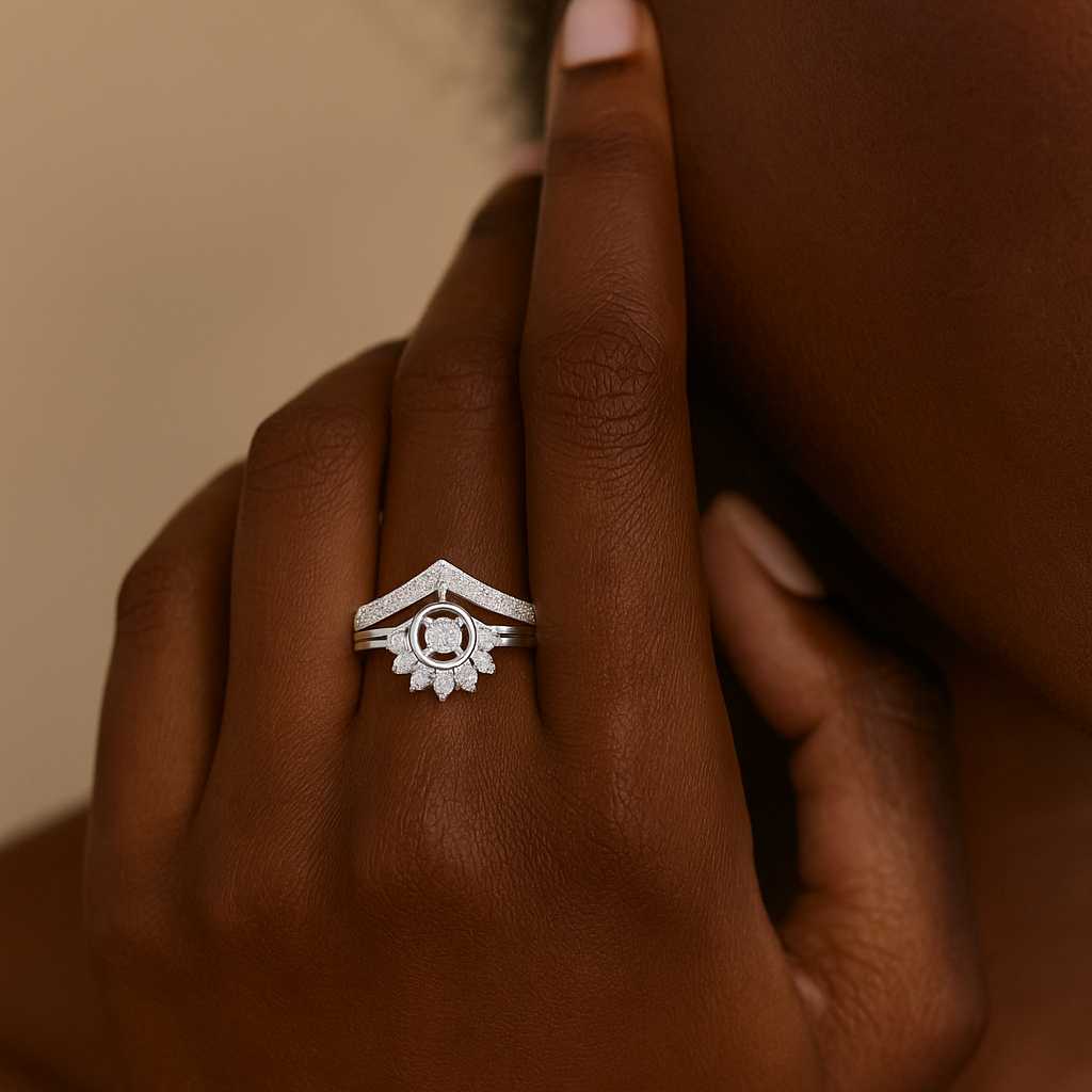 Chevron Halo Cluster Ring