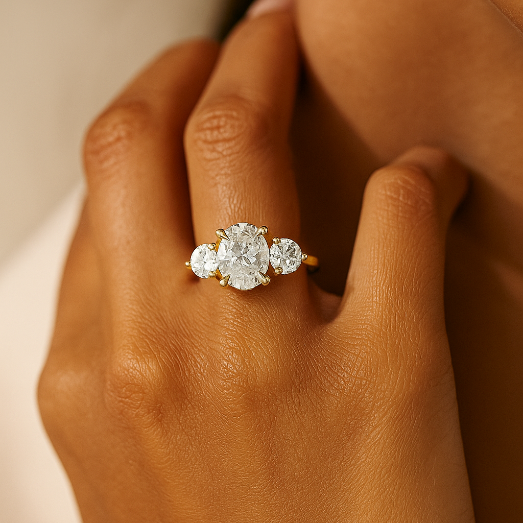 Oval Three-Stone Ring