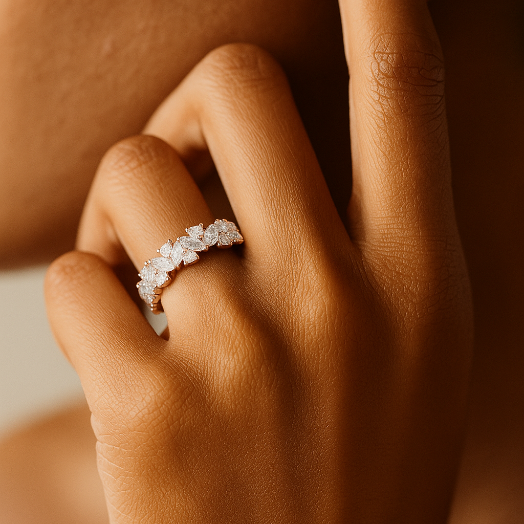 Marquise & Round Half-Eternity Band