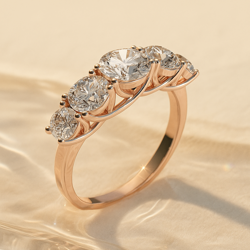 Five-Stone Round Collet Ring