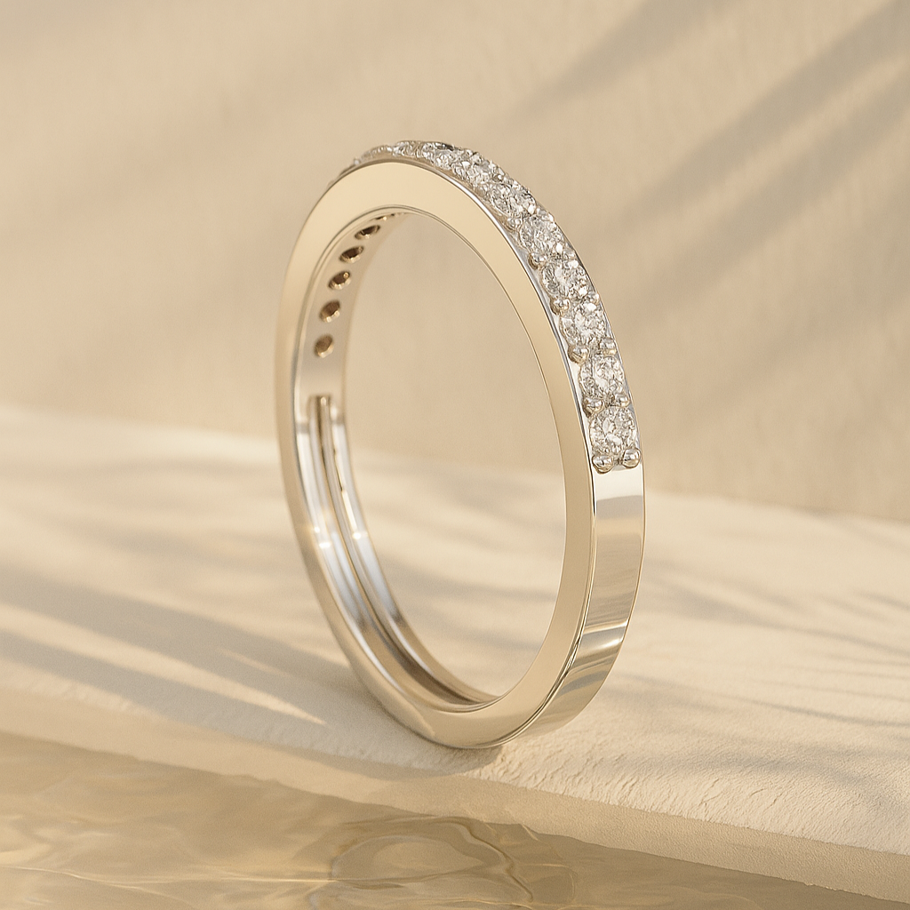 Pavé Half-Eternity Diamond Band