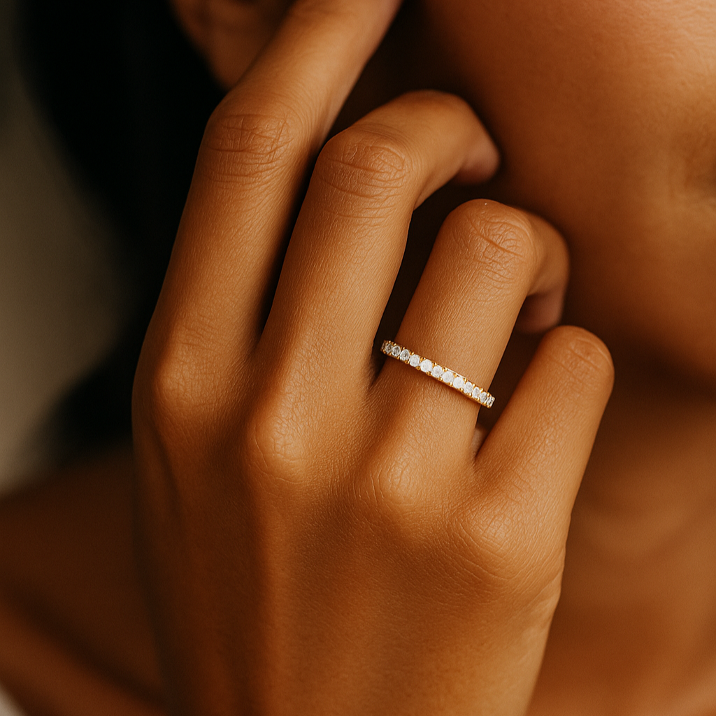 Pavé Half-Eternity Diamond Band