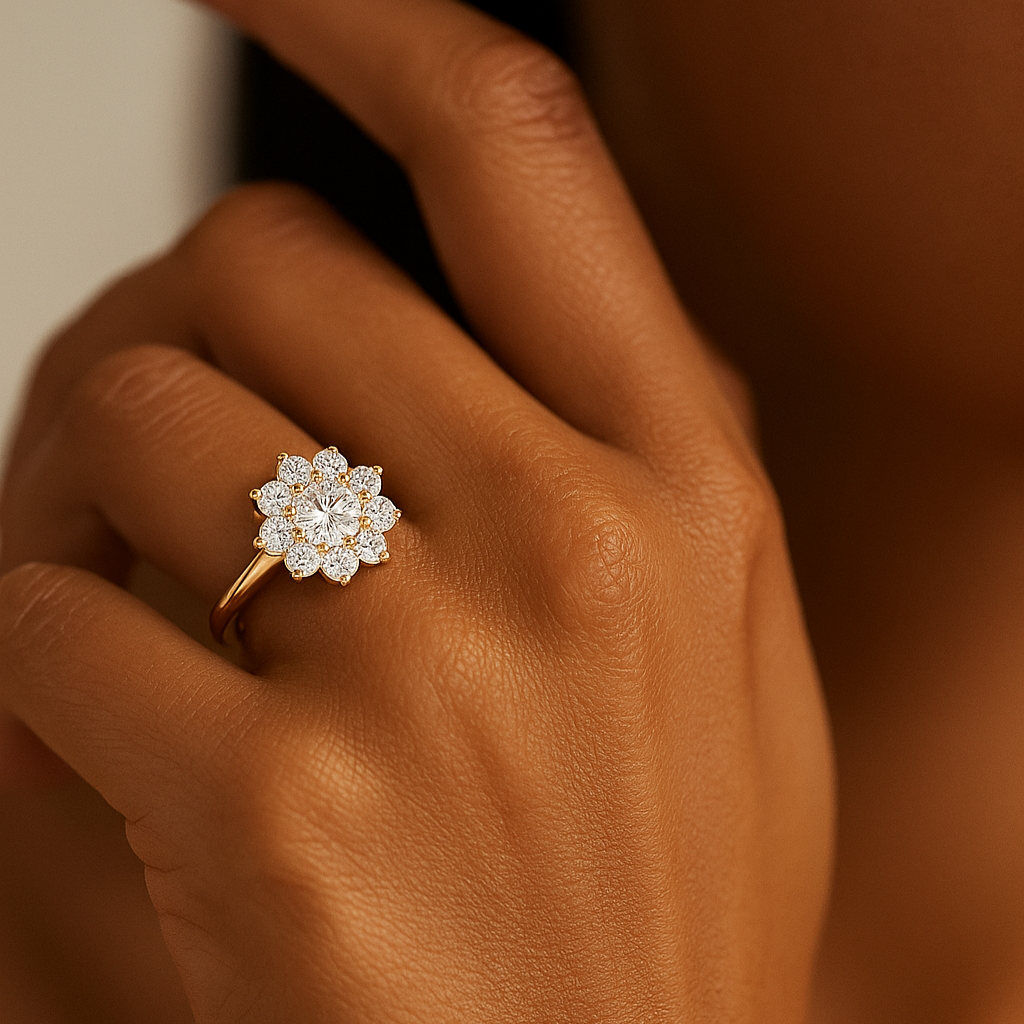 Round Halo & Pavé Engagement Ring