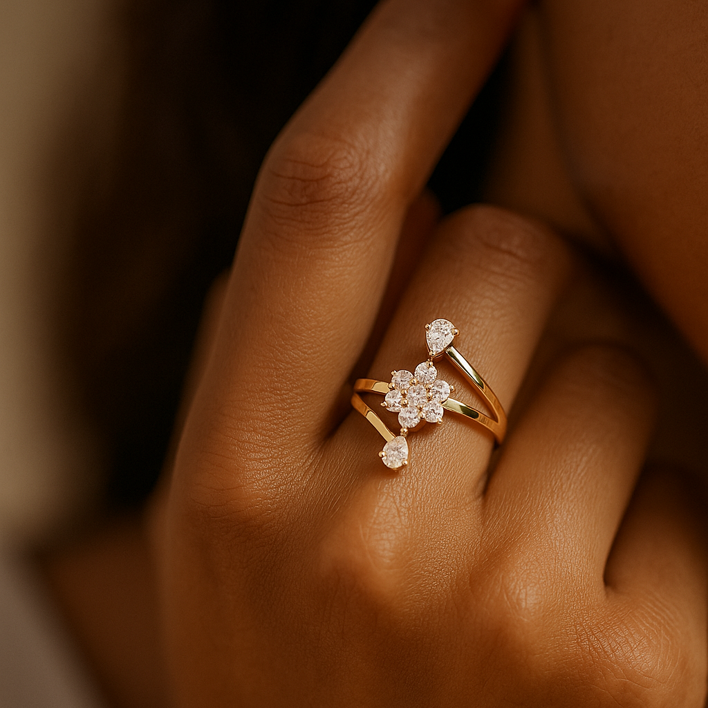 Split-Shank Cluster Ring, Rounds & Pears