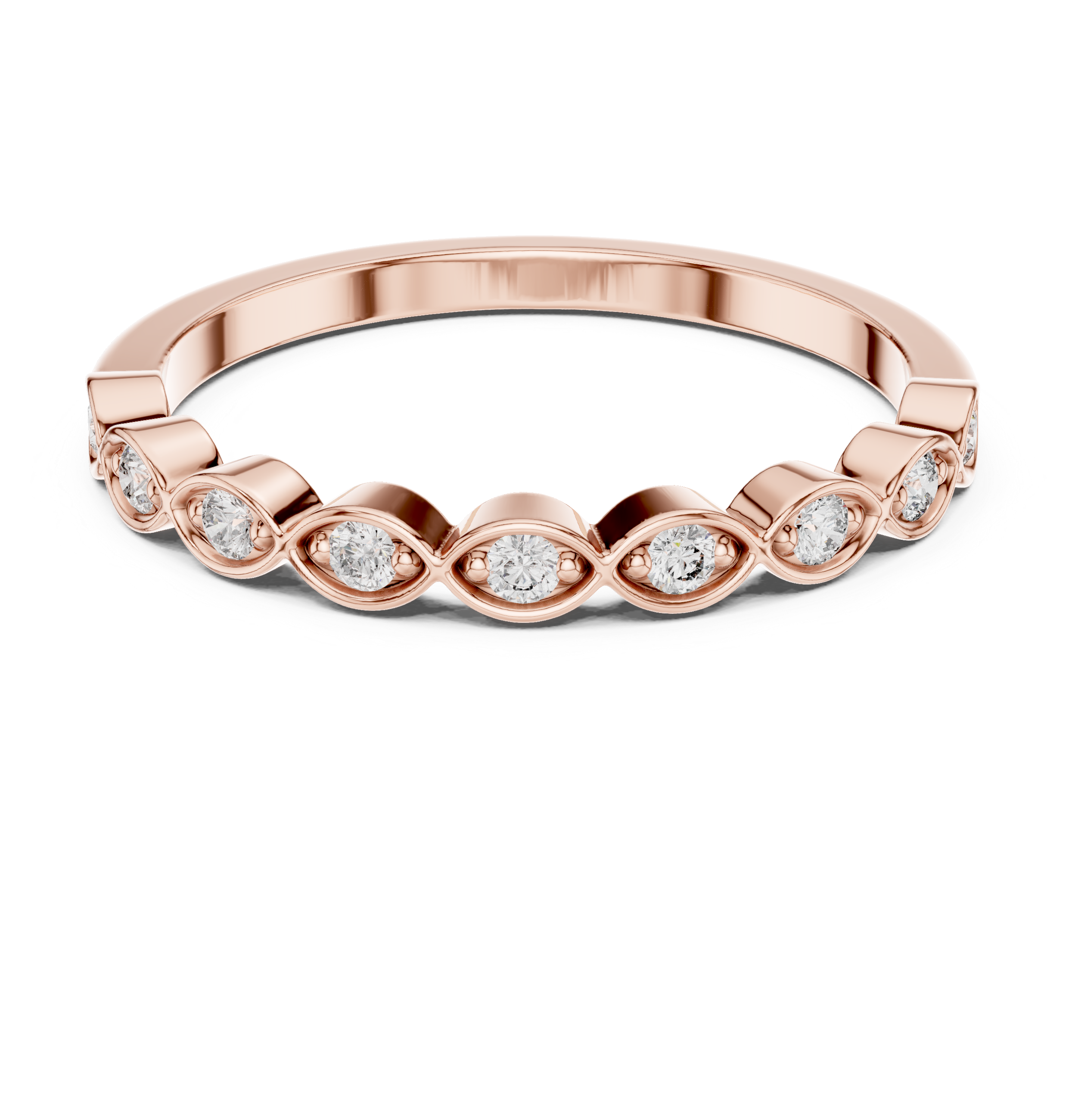 Marquise-Station Bezel Diamond Band