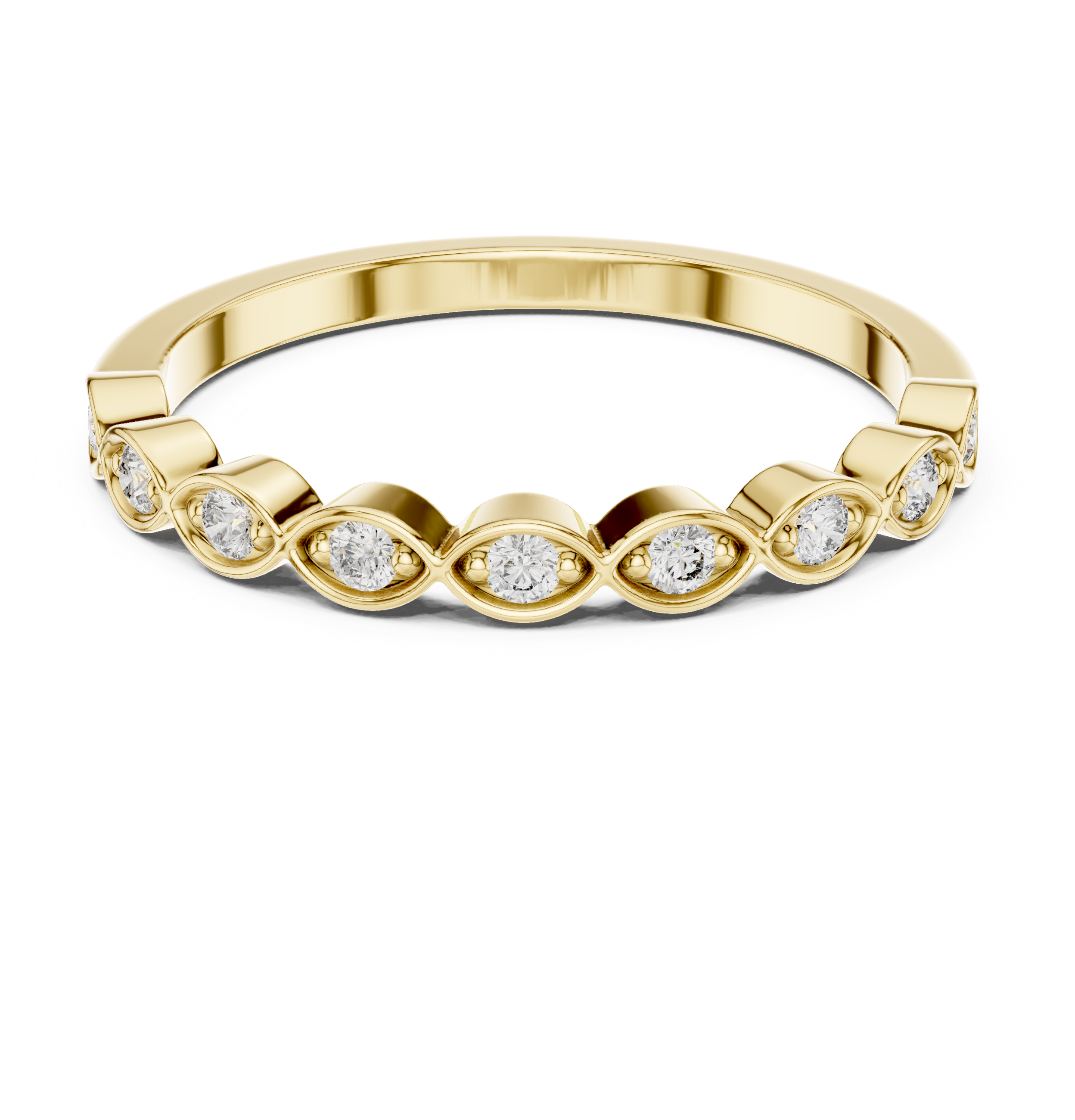 Marquise-Station Bezel Diamond Band