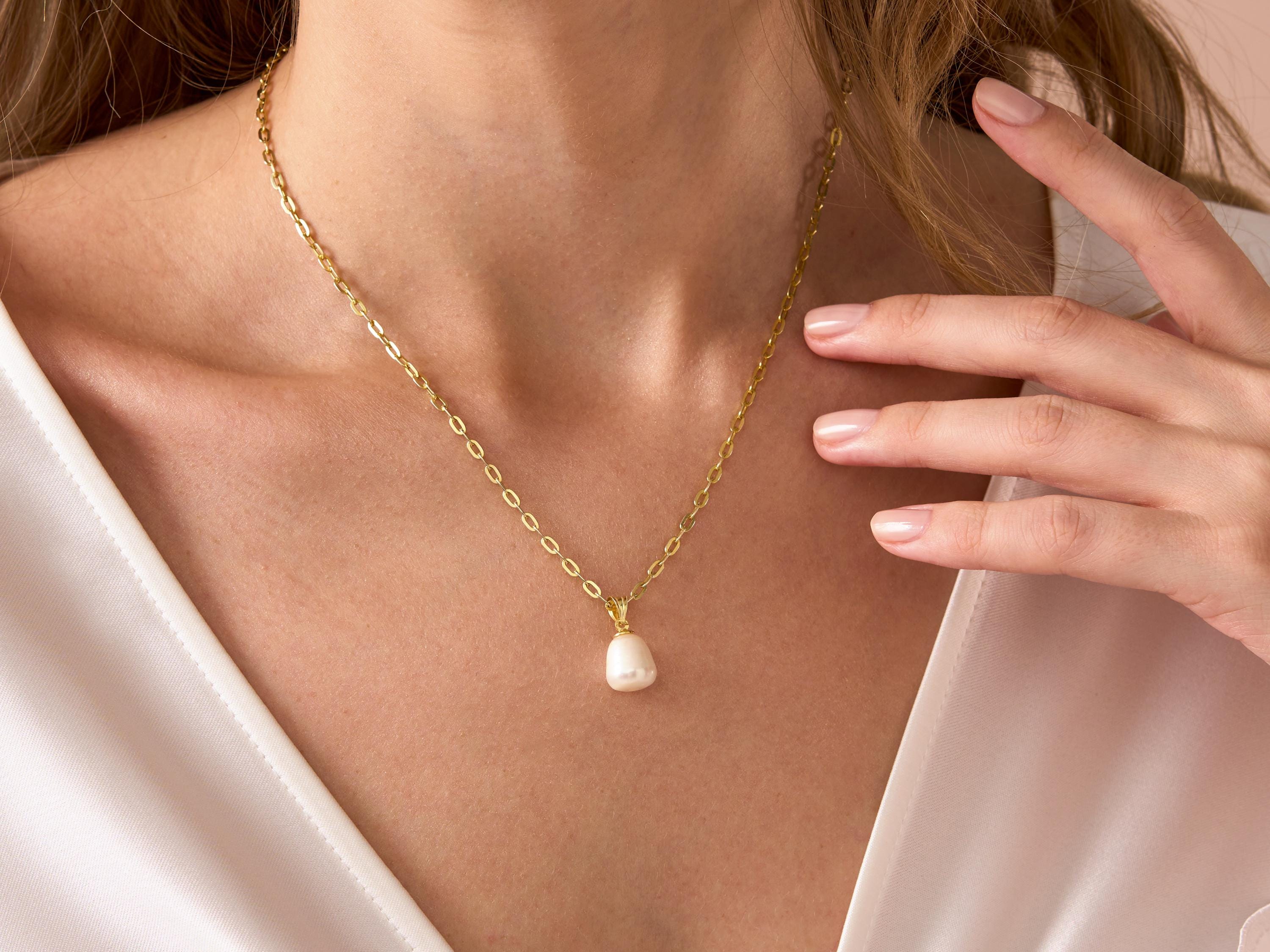 Single Pearl Necklace, Freshwater Pearl Jewelry