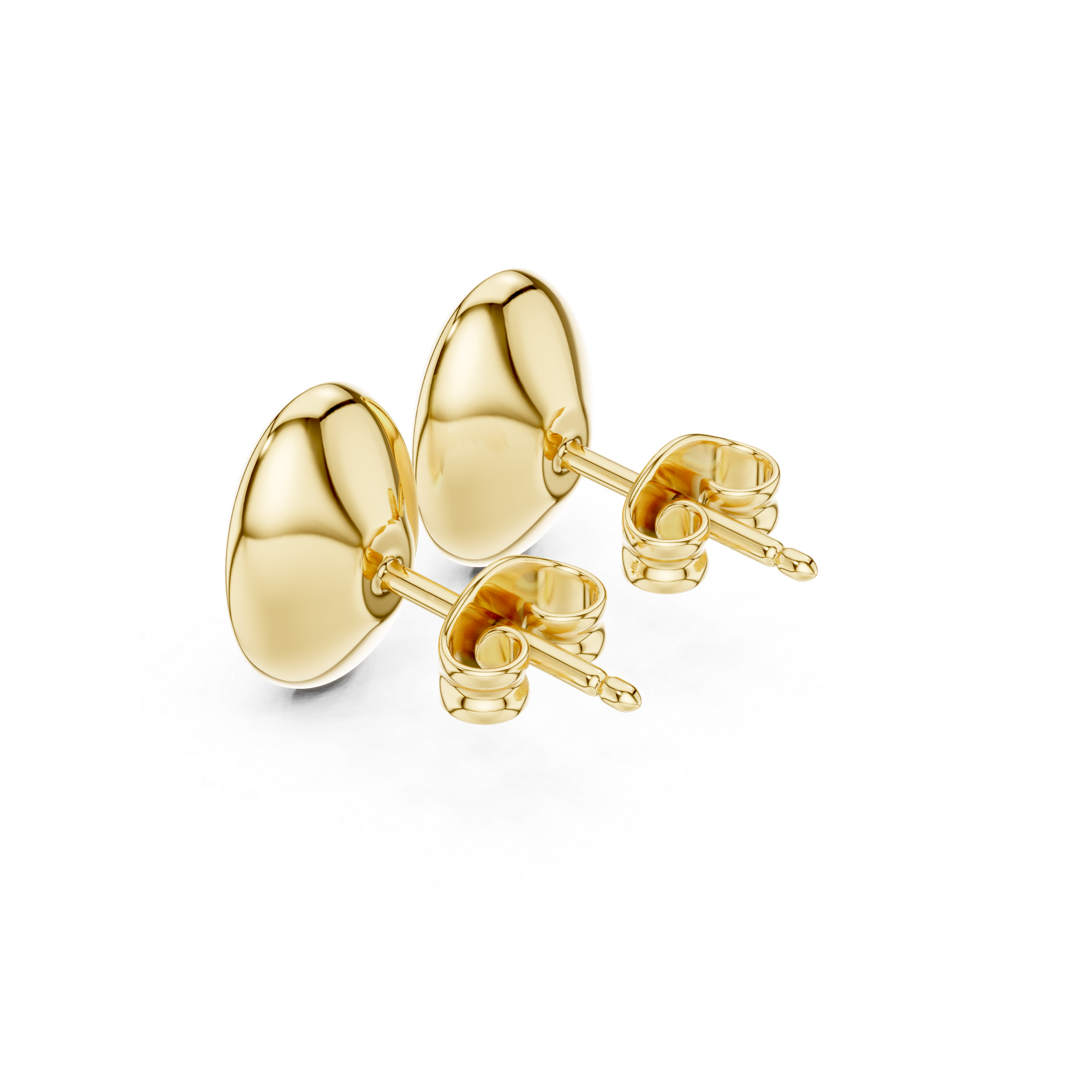 Muur Atelier Solid Gold Modern Oval Cut Bezel Solitaire Diamond Studs