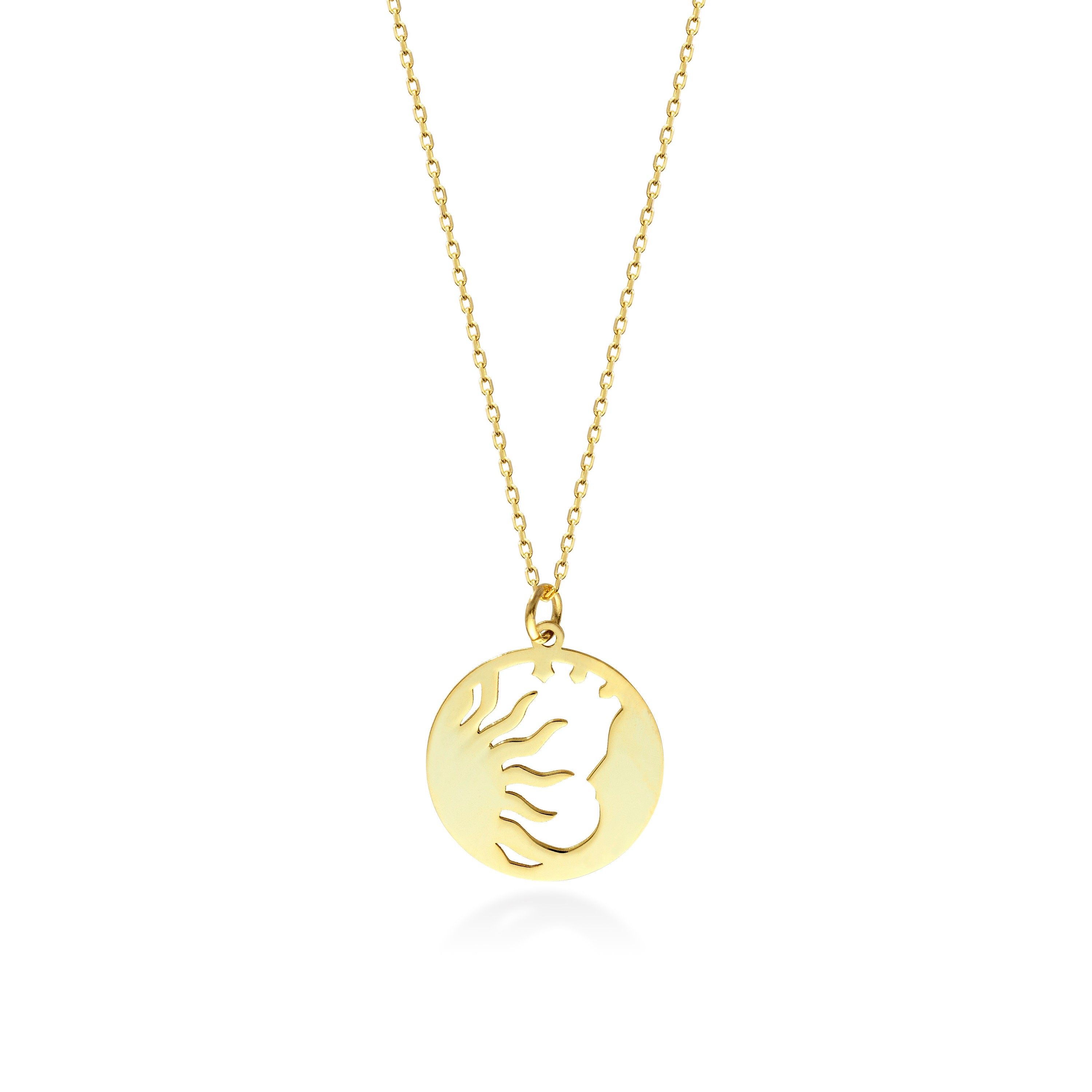 Sunburst Necklace Gold, Gold Moon Sun Necklace