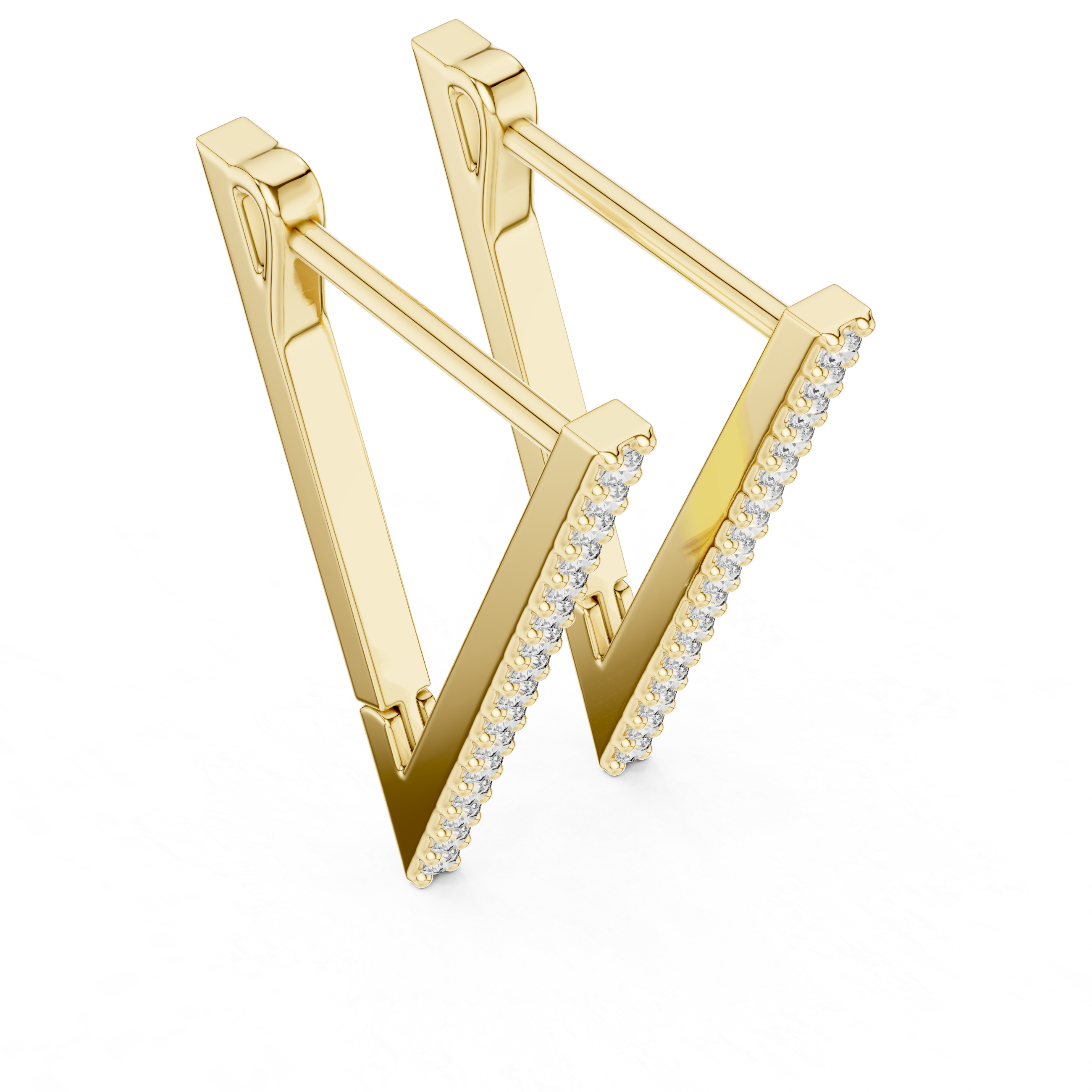 The Toronto Earrings - Pave Diamond Wishbone Drops