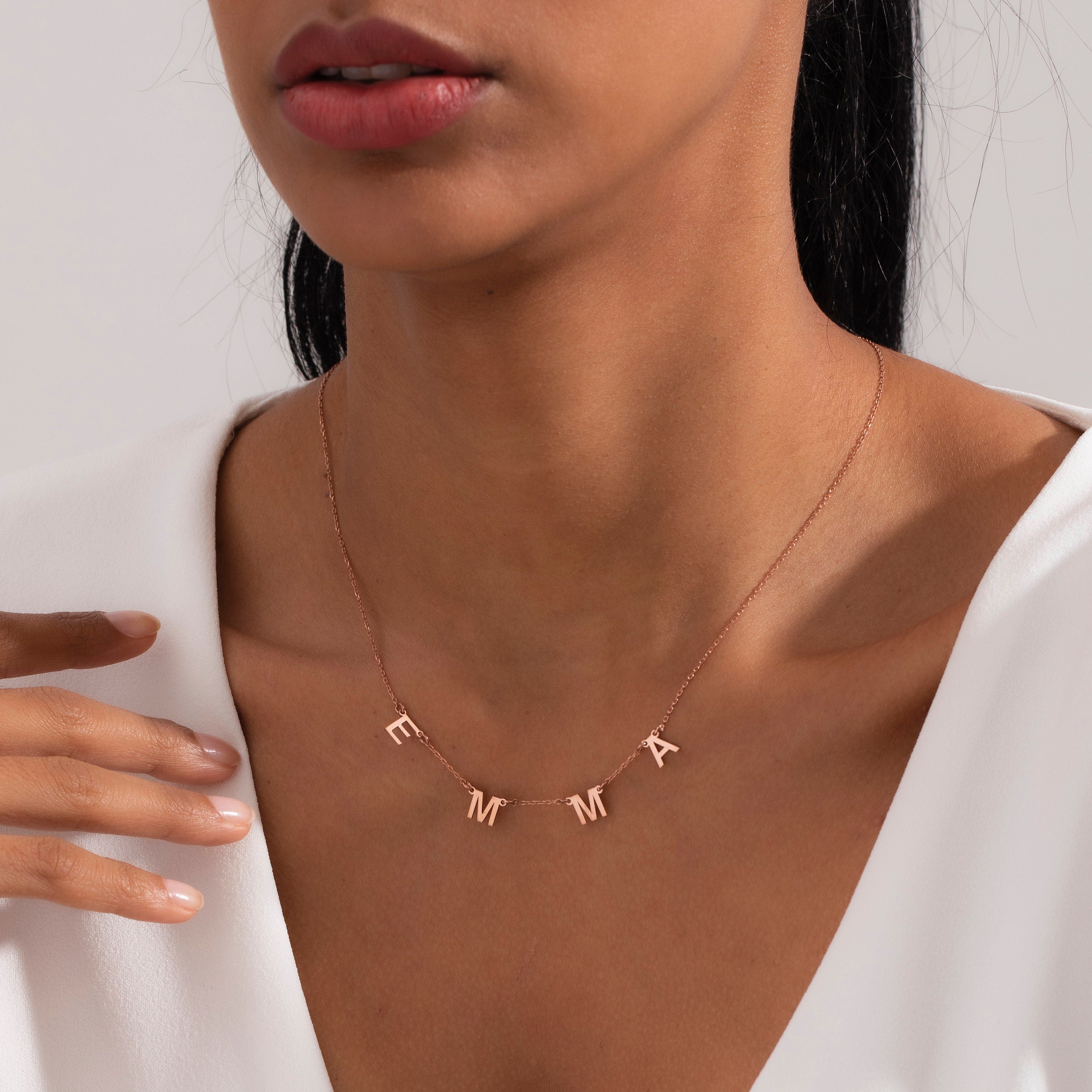 Tiny Letter Name Necklace