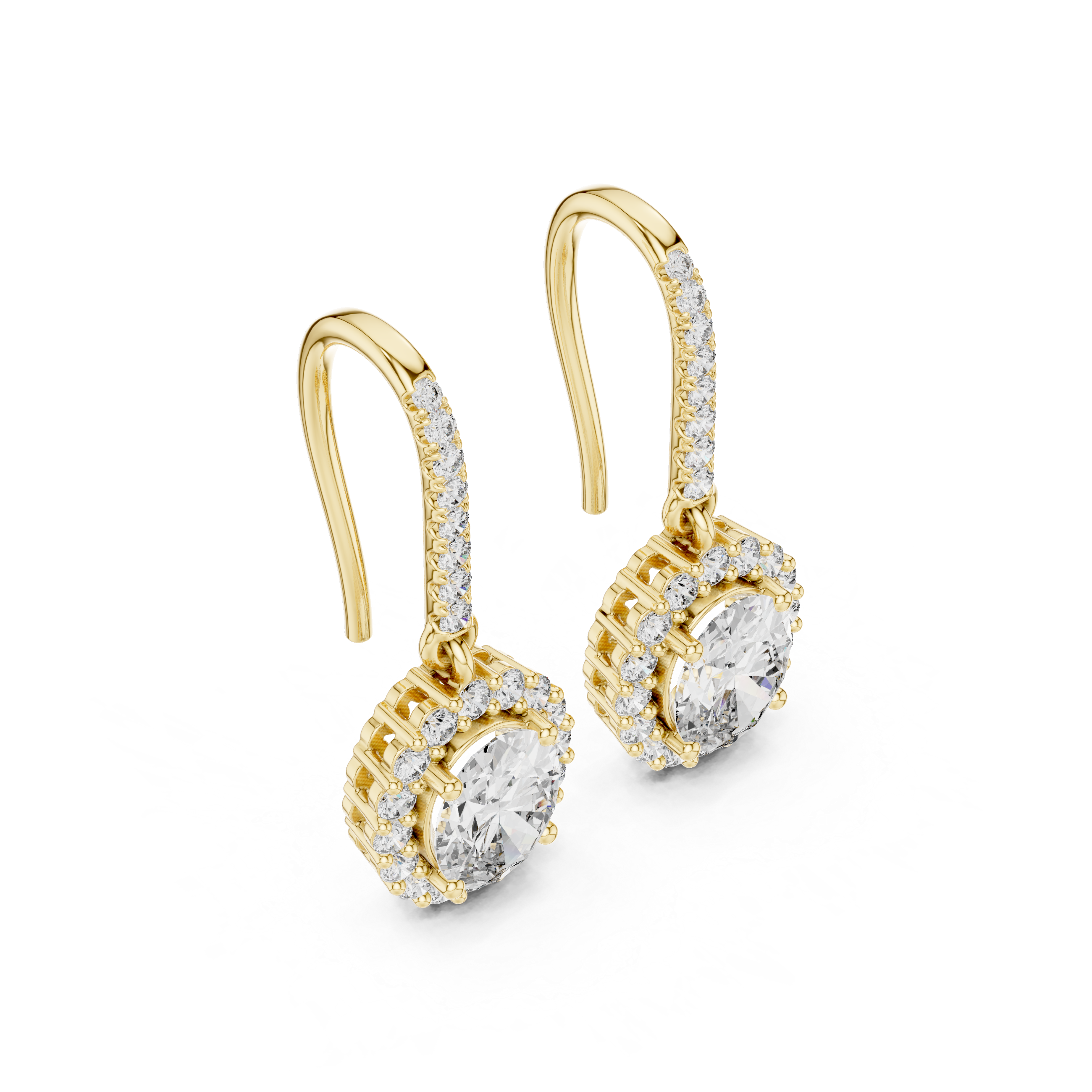 Muur Atelier Solid Gold Oval Blue Topaz & Diamond Drop Earrings