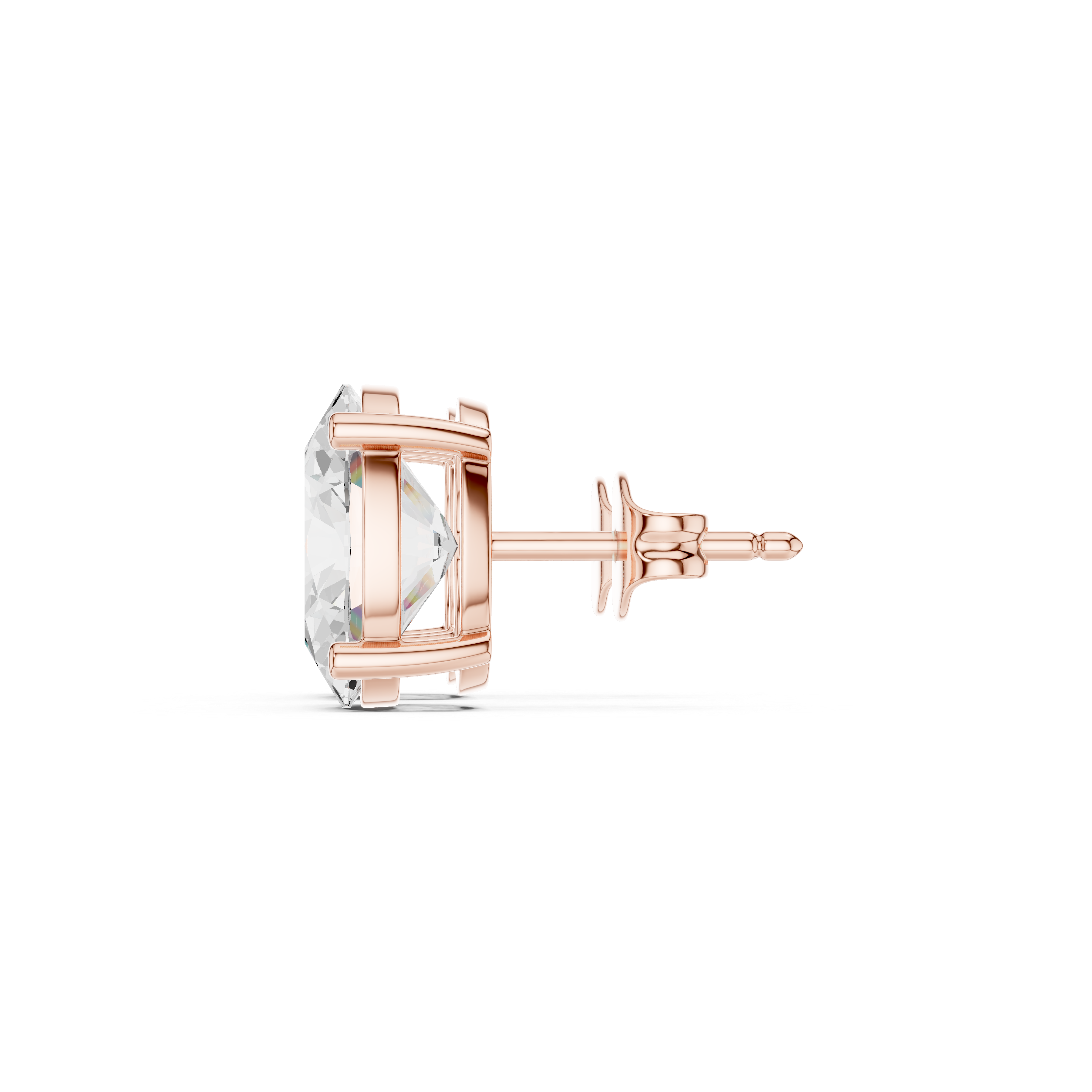 Muur Atelier Solid Gold Modern Oval Cut Diamond Tulip Basket Studs