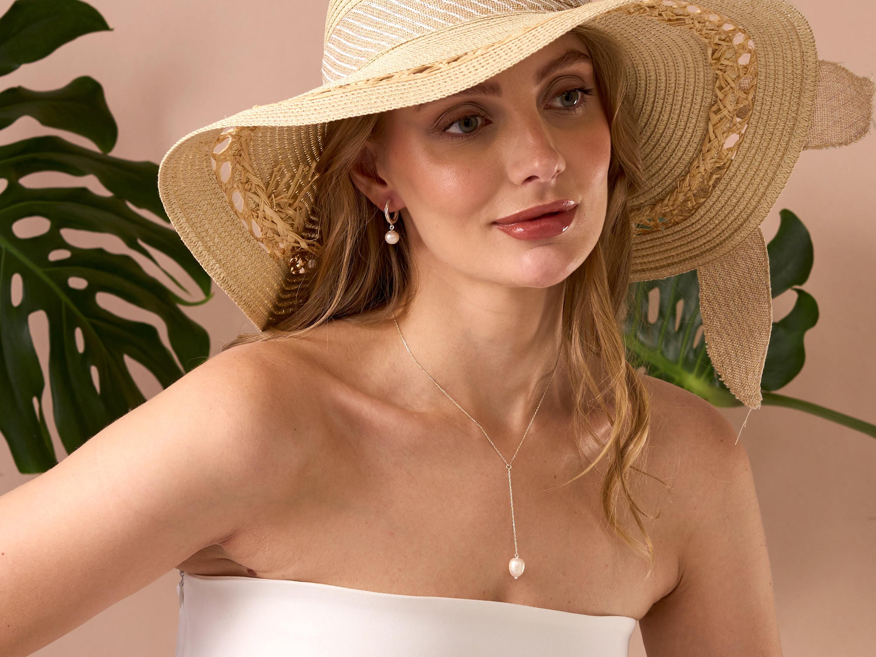 Freshwater Pearl Lariat Necklace: Sterling Silver Y Necklace