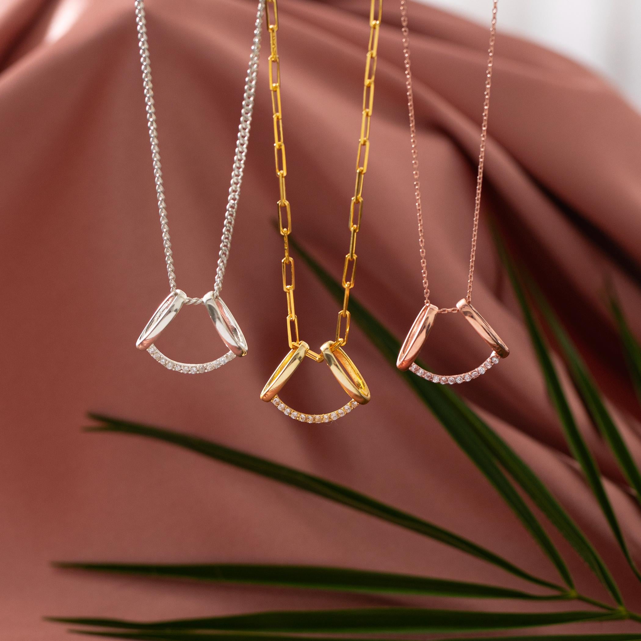 Moissanite Ring Holder Necklace, 14k Solid Gold Ring Keeper Pendant