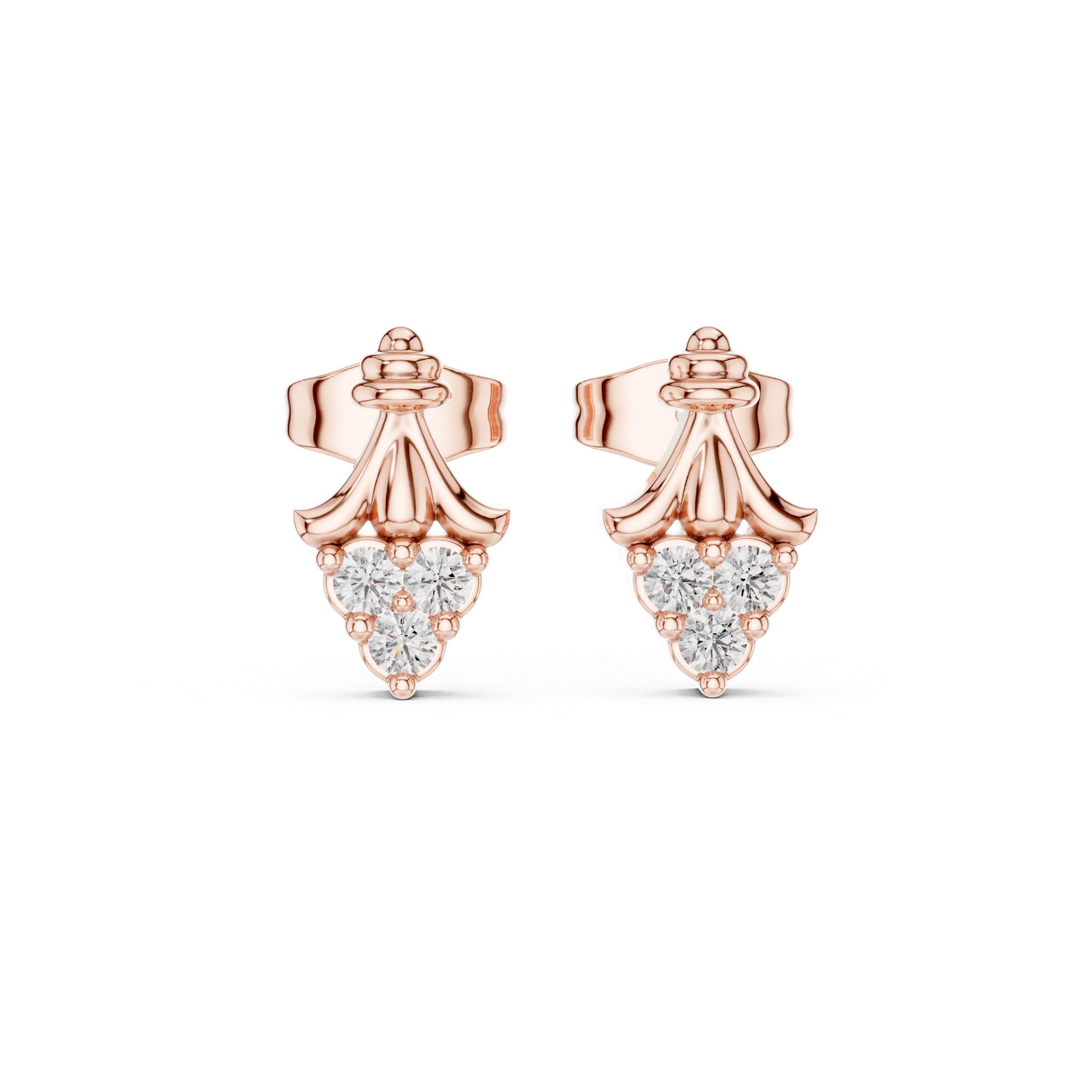 Muur Atelier Solid Gold Vintage Tapered Diamond Studs