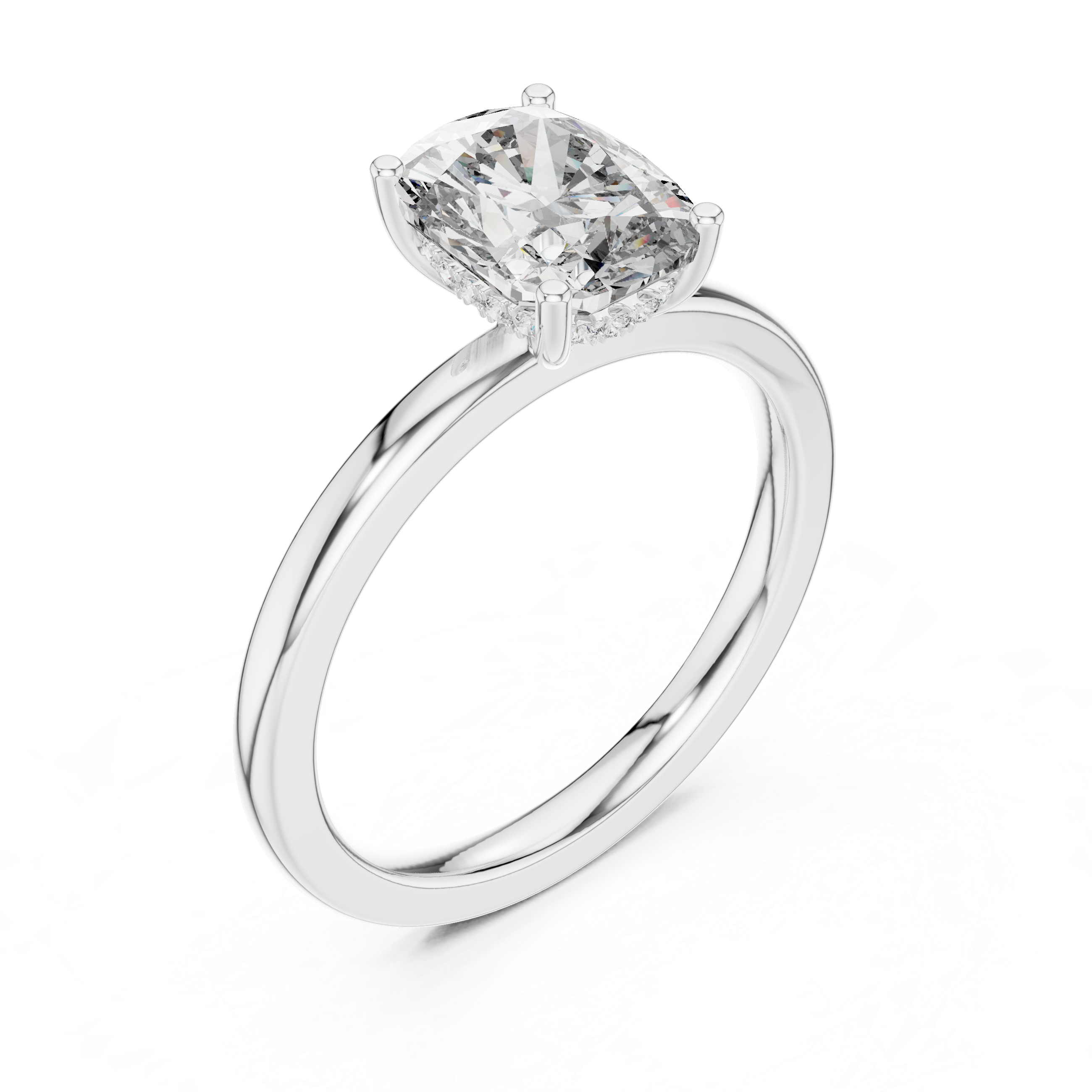 Muur Atelier Solid Gold Radiant Cut Solitaire with Hidden Diamond Collar