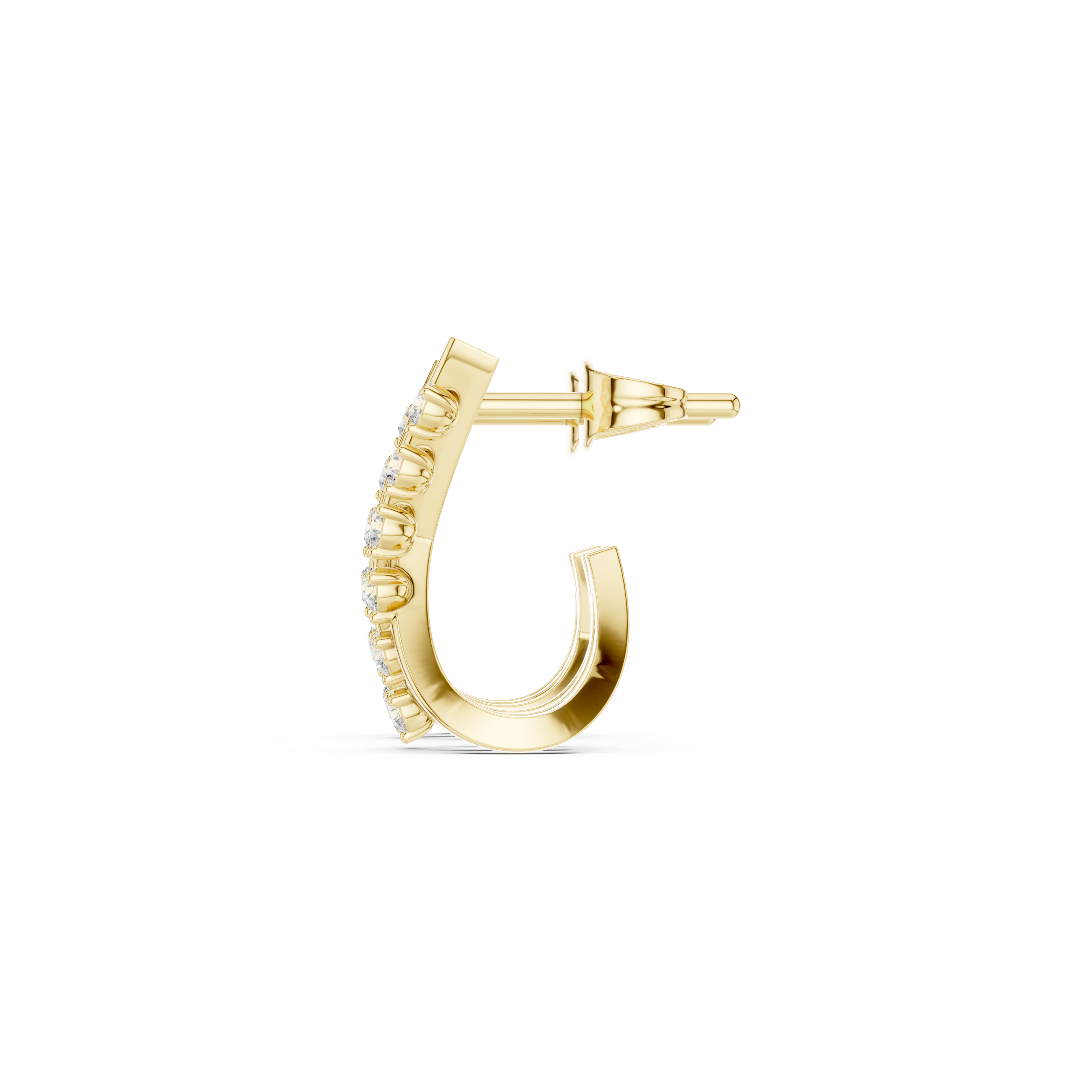 Muur Atelier Solid Gold Diamond Crisscross Huggie Studs