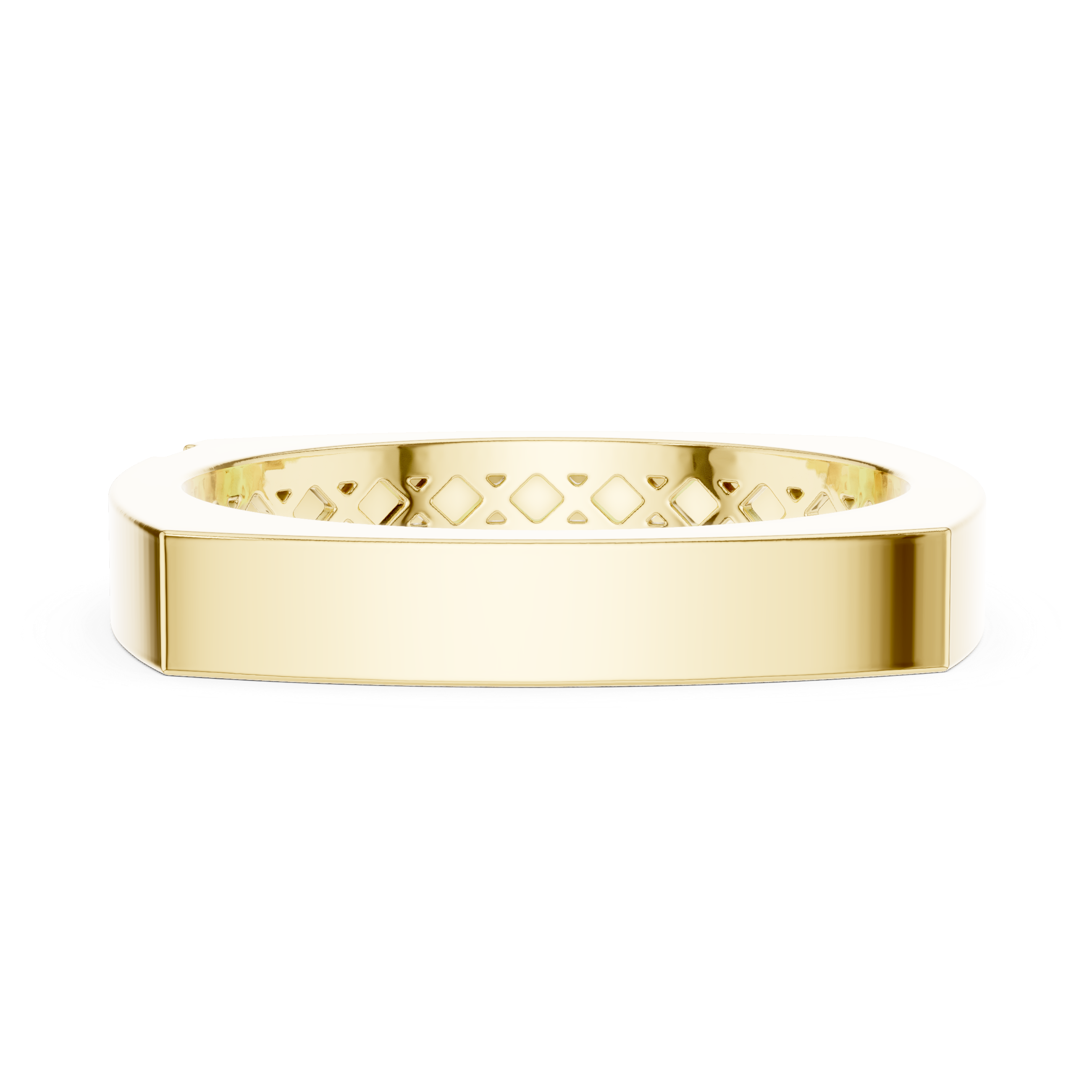 Muur Atelier Solid Gold Soft Square Band with Diamond Accent