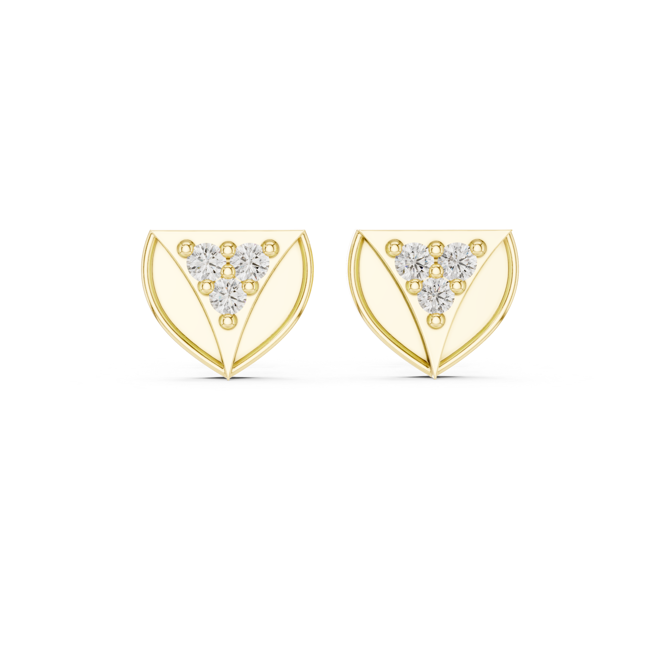 Muur Atelier Solid Gold Shield-Cut Pavé Diamond Studs