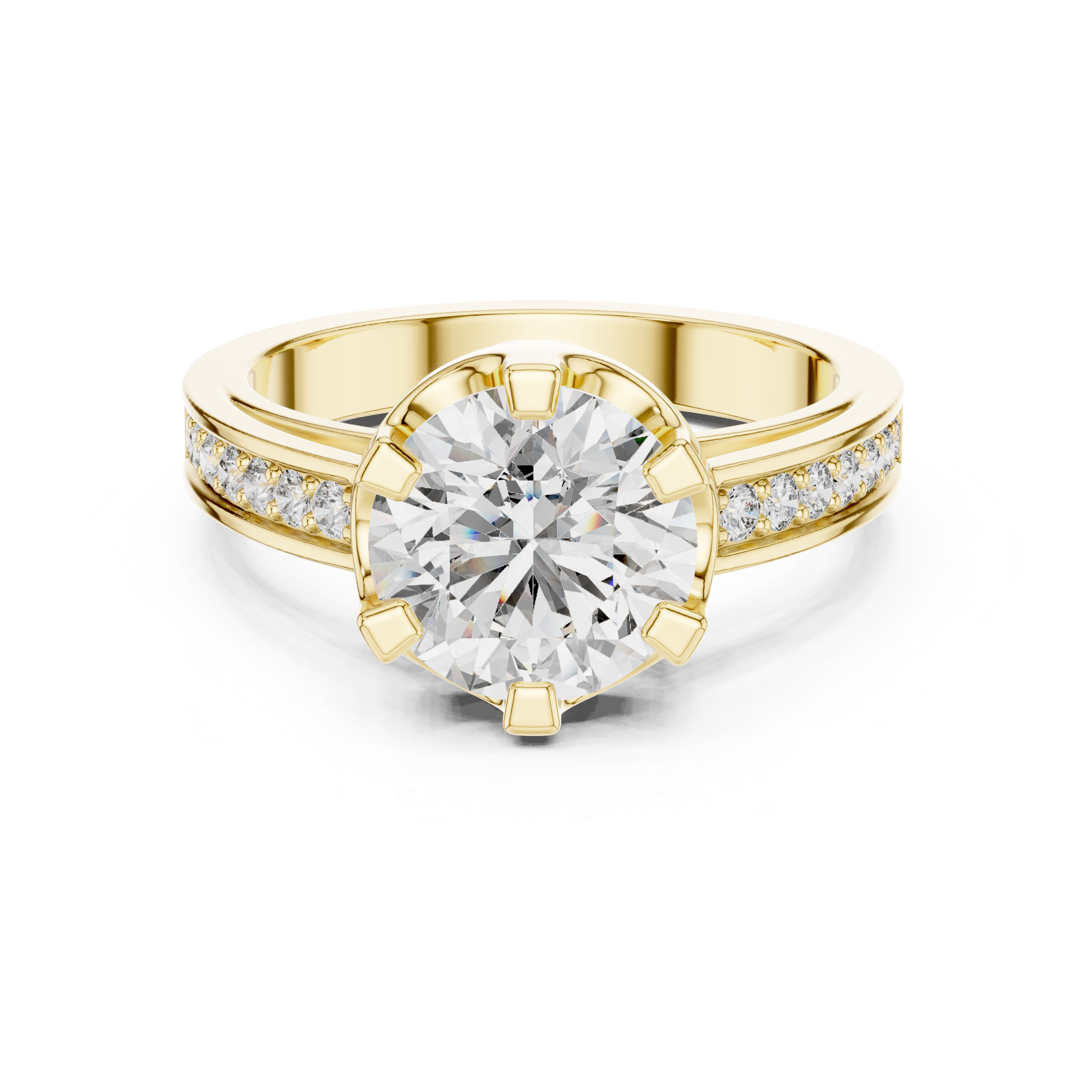 Muur Atelier Solid Gold Round Brilliant Diamond Solitaire with Crown Setting
