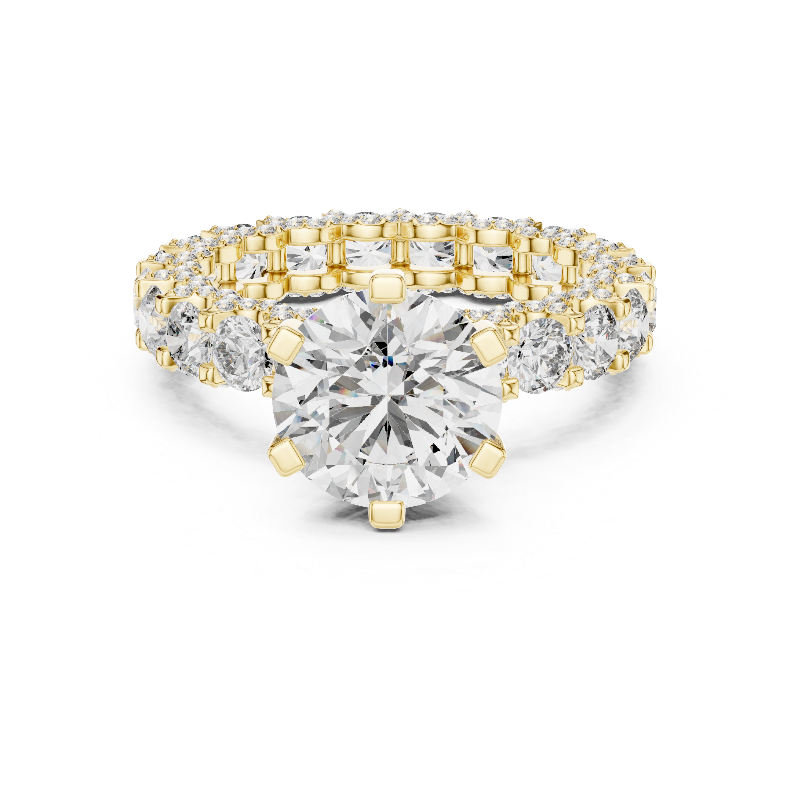 Muur Atelier Solid Gold Round Solitaire with Diamond Bubble Band