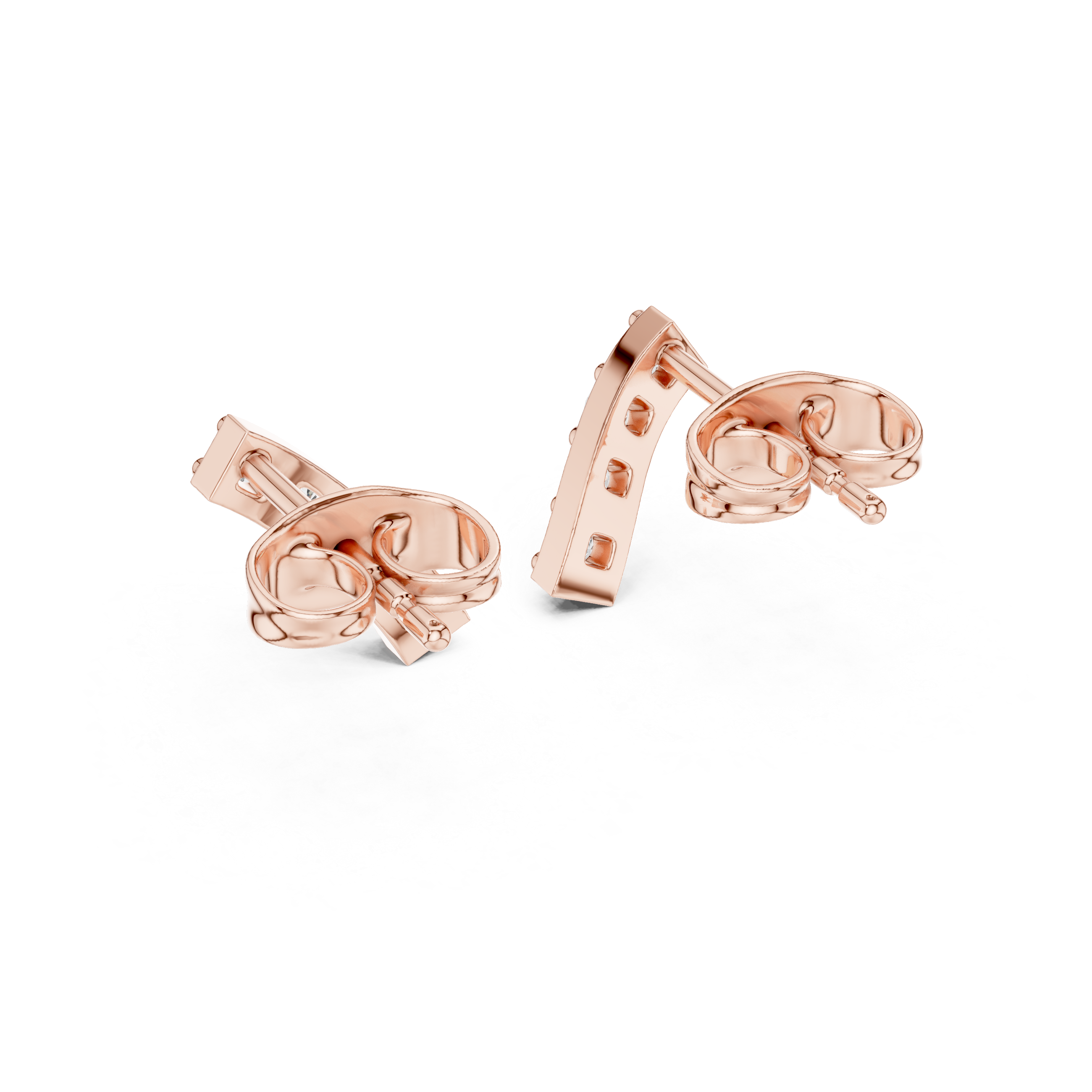 Muur Atelier Solid Gold Curved Diamond Arc Studs