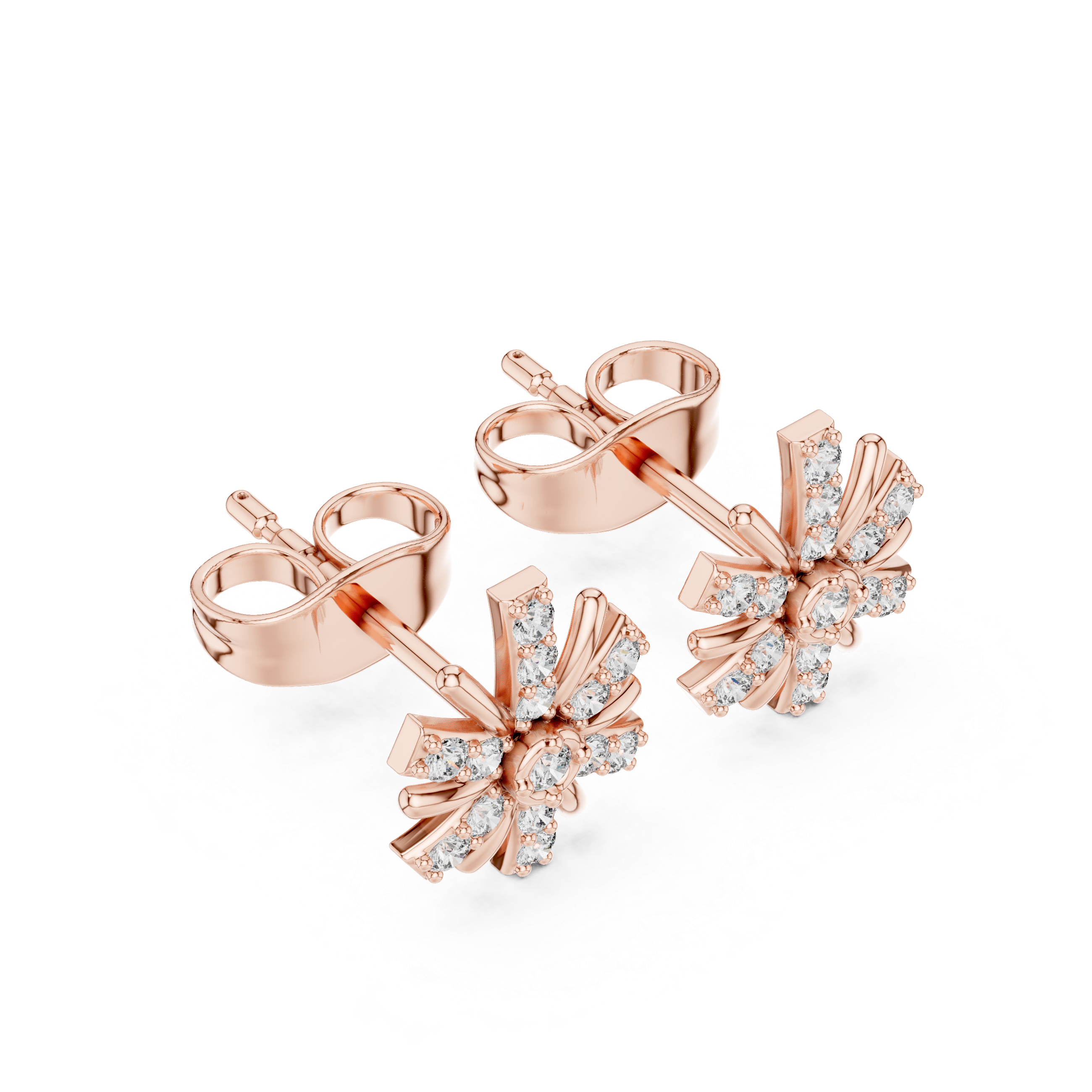 Muur Atelier Solid Gold Radiantly Starburst Pave Diamond Studs