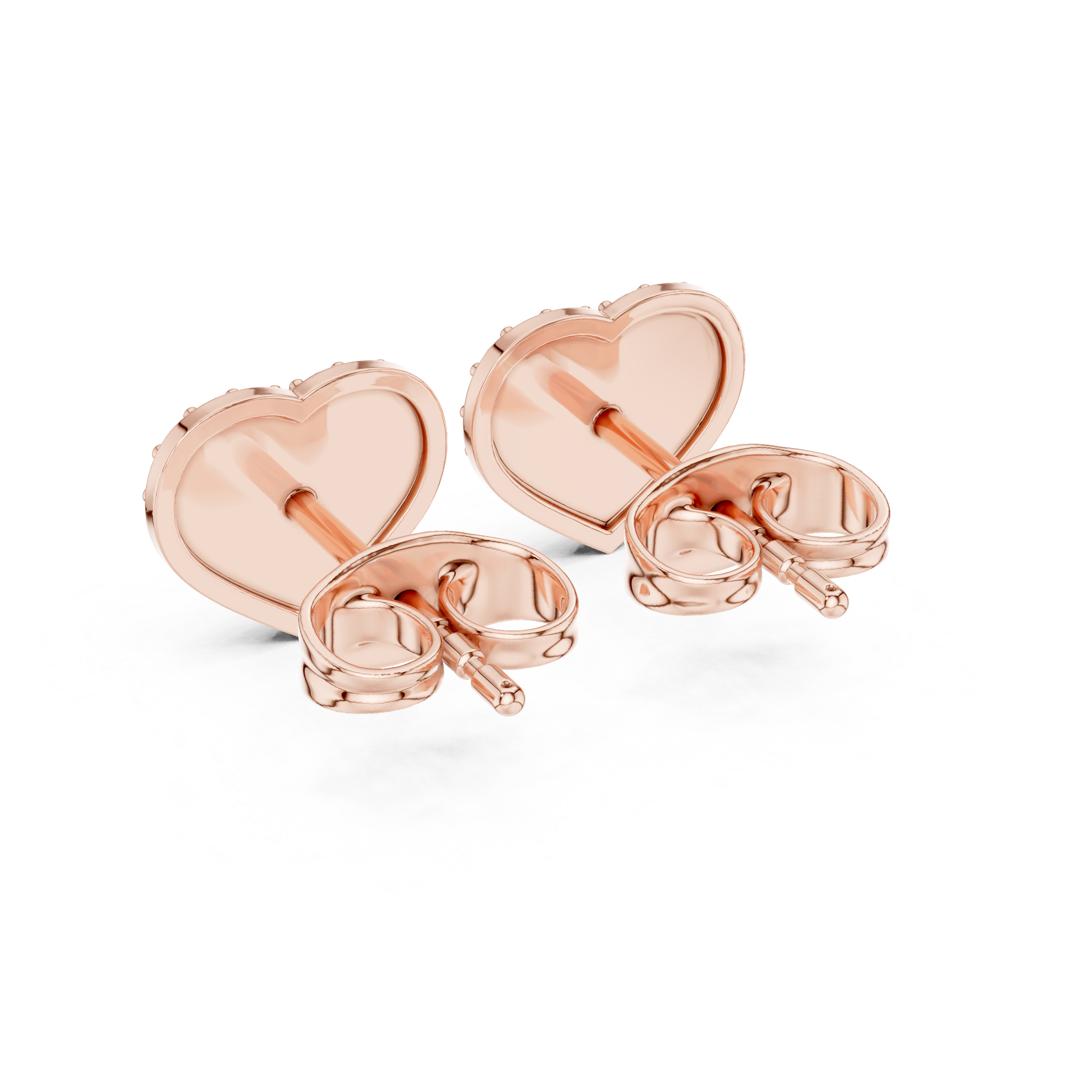 Muur Atelier Solid Gold Micro-Pave Heart Diamond Silhouette Studs