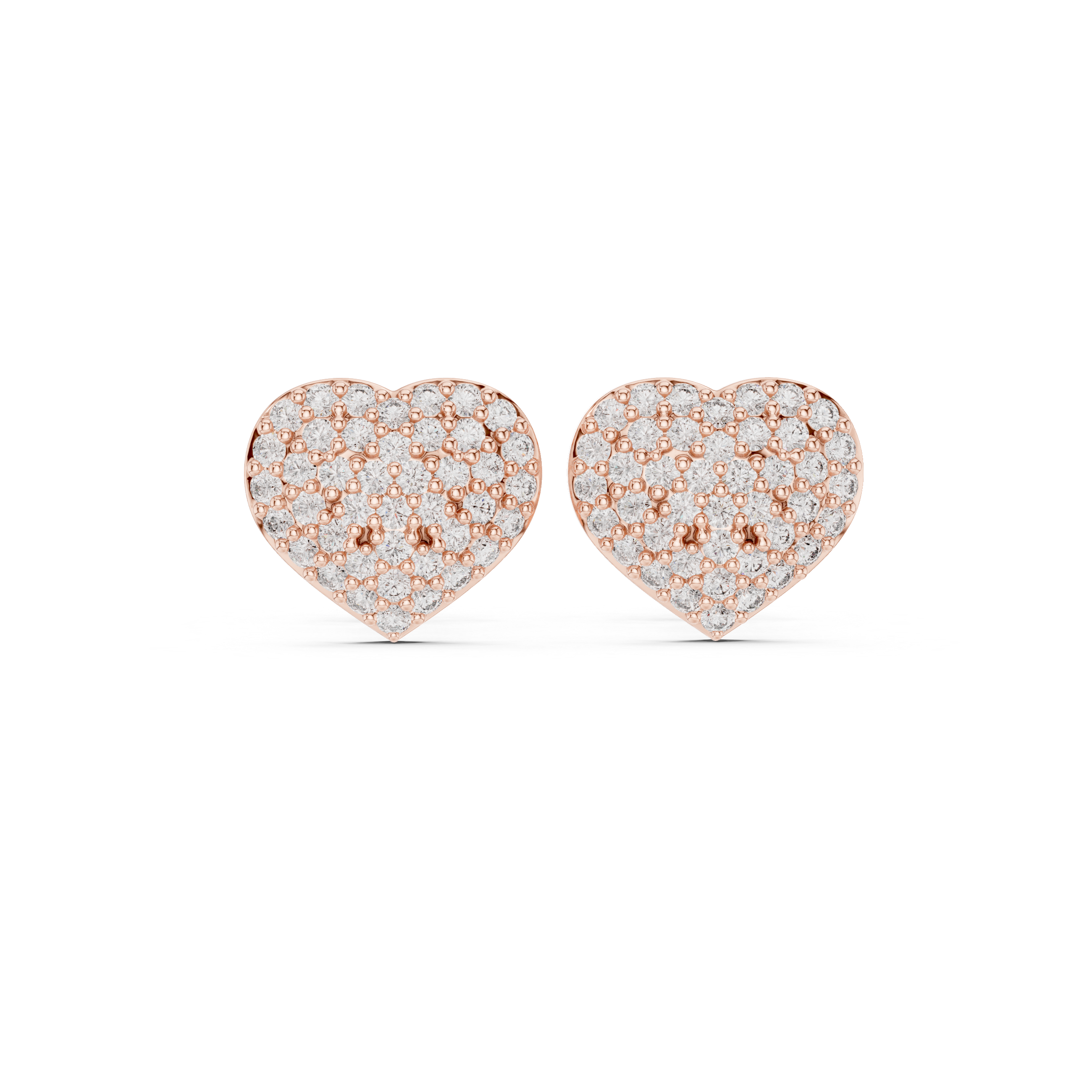 Muur Atelier Solid Gold Micro-Pave Heart Diamond Silhouette Studs