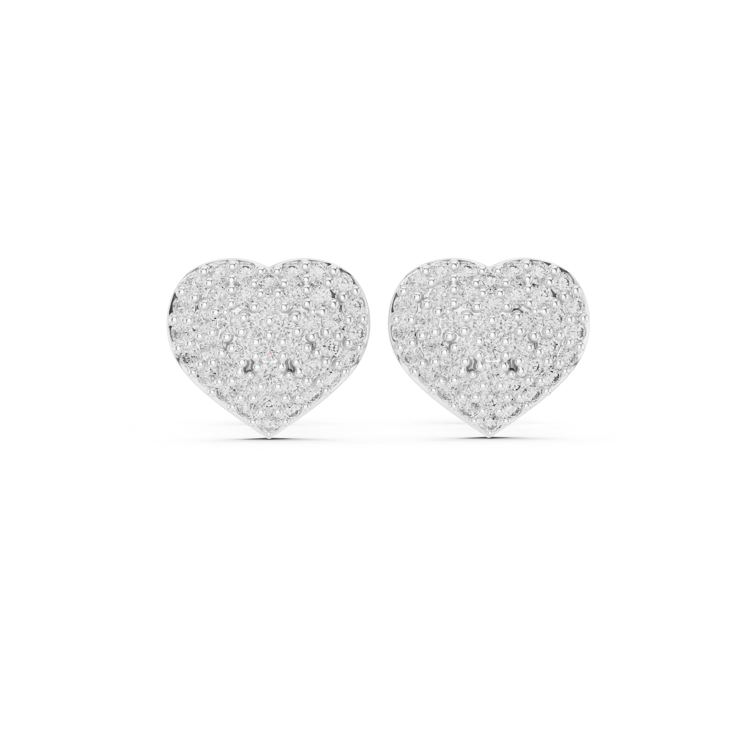 Muur Atelier Solid Gold Micro-Pave Heart Diamond Silhouette Studs