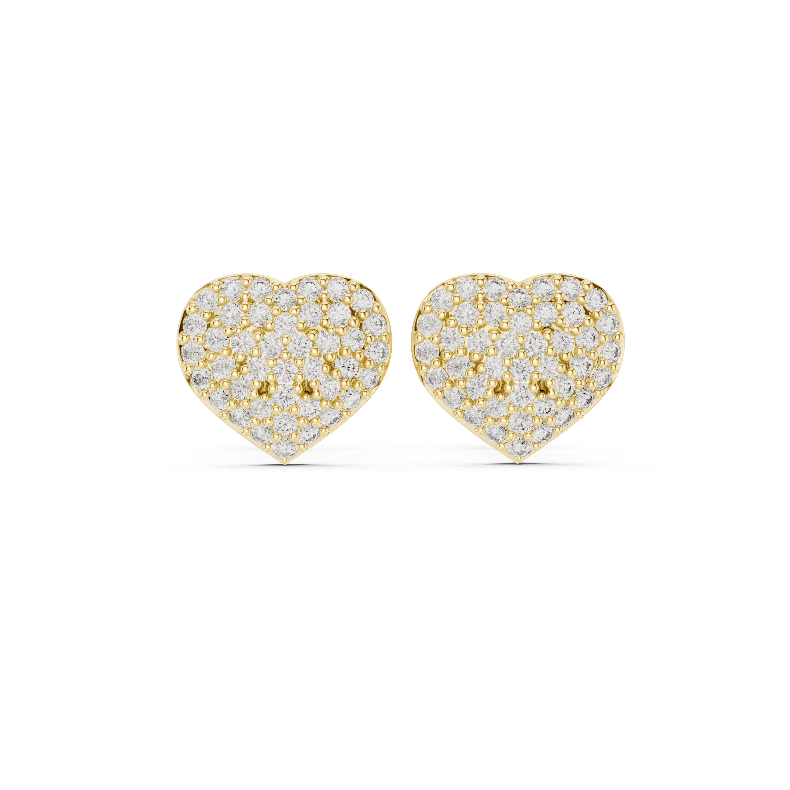 Muur Atelier Solid Gold Micro-Pave Heart Diamond Silhouette Studs