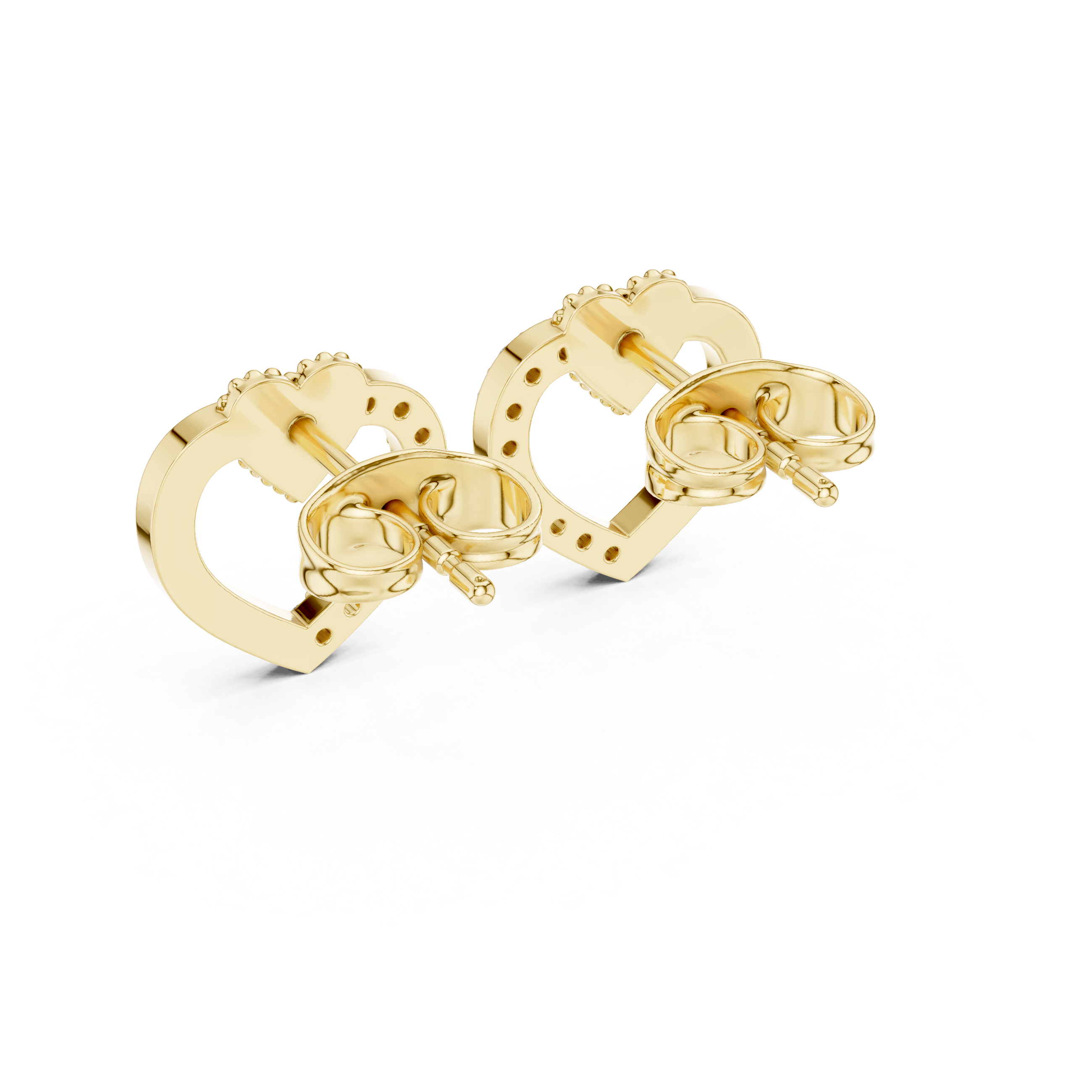 Muur Atelier Solid Gold Interlocking Diamond Heart Studs