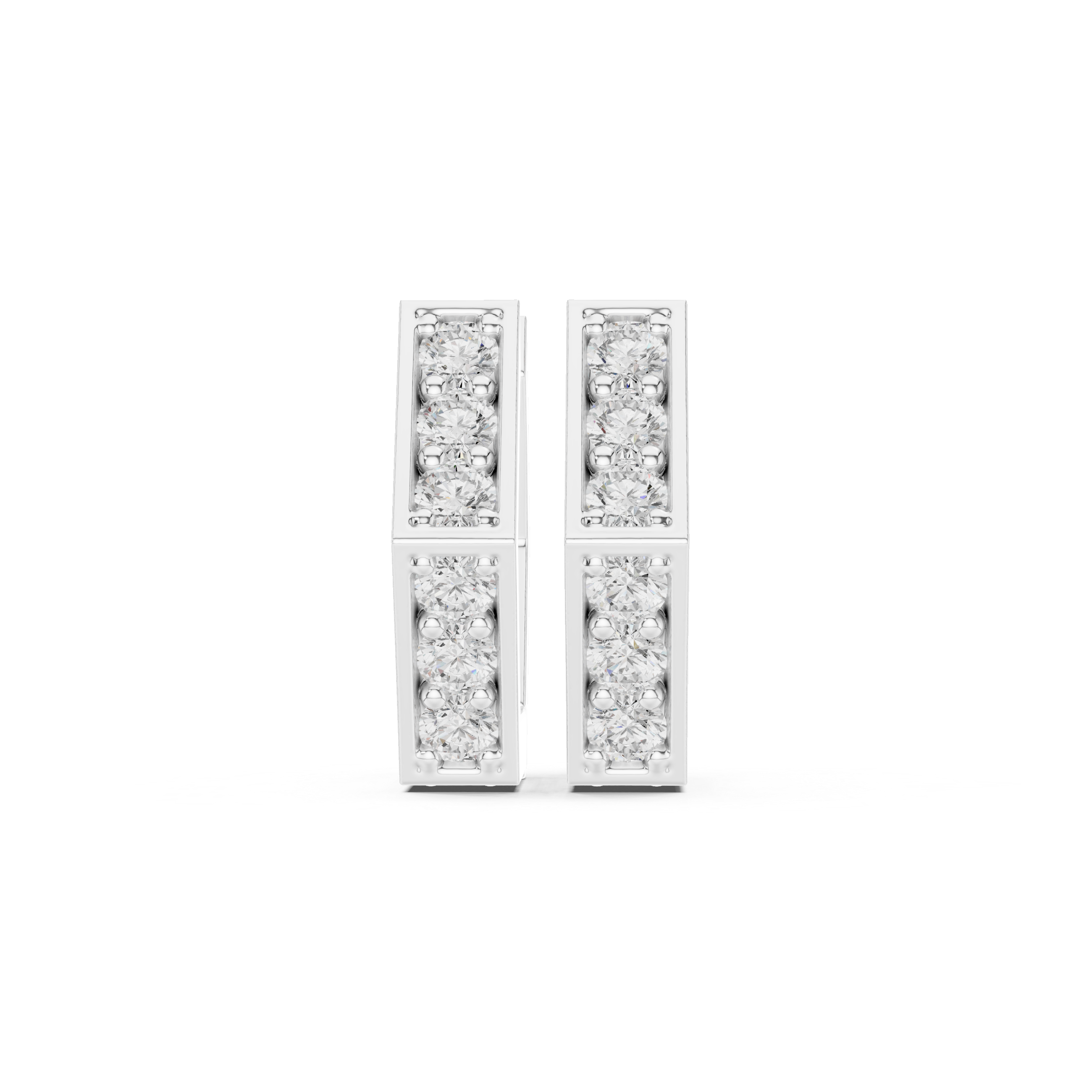 Muur Atelier Solid Gold Diamond Hexagon Huggie Hoops