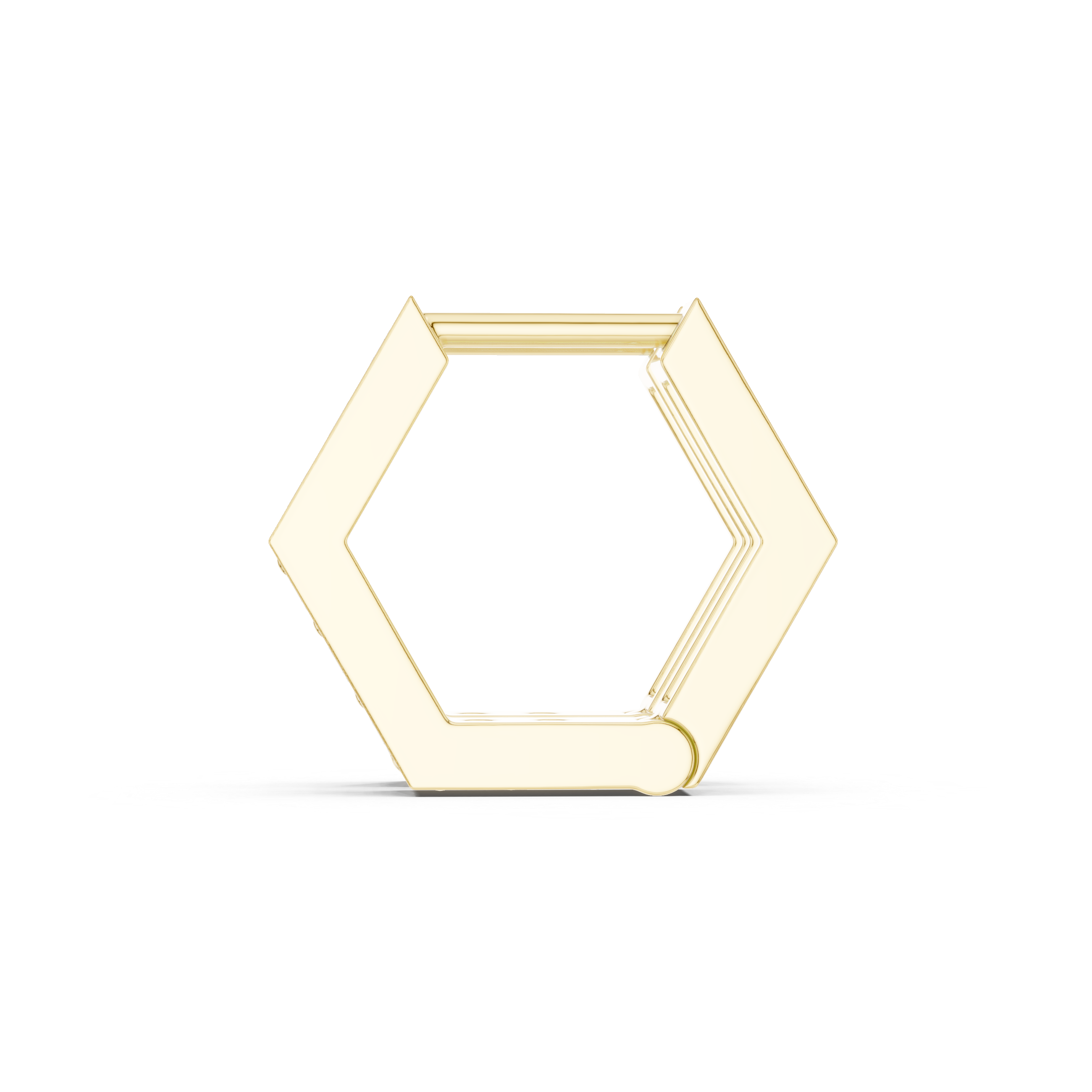 Muur Atelier Solid Gold Diamond Hexagon Huggie Hoops