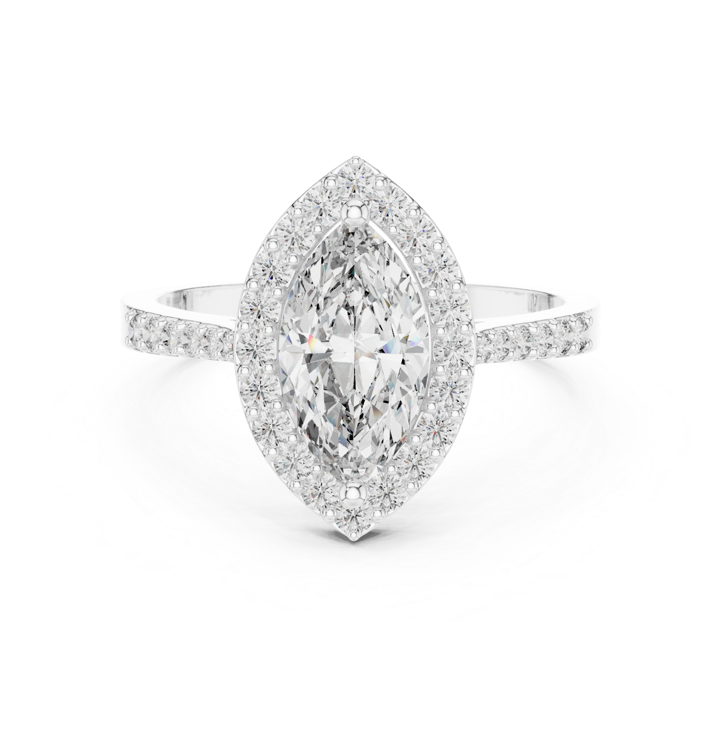 Marquise Halo Engagement Ring