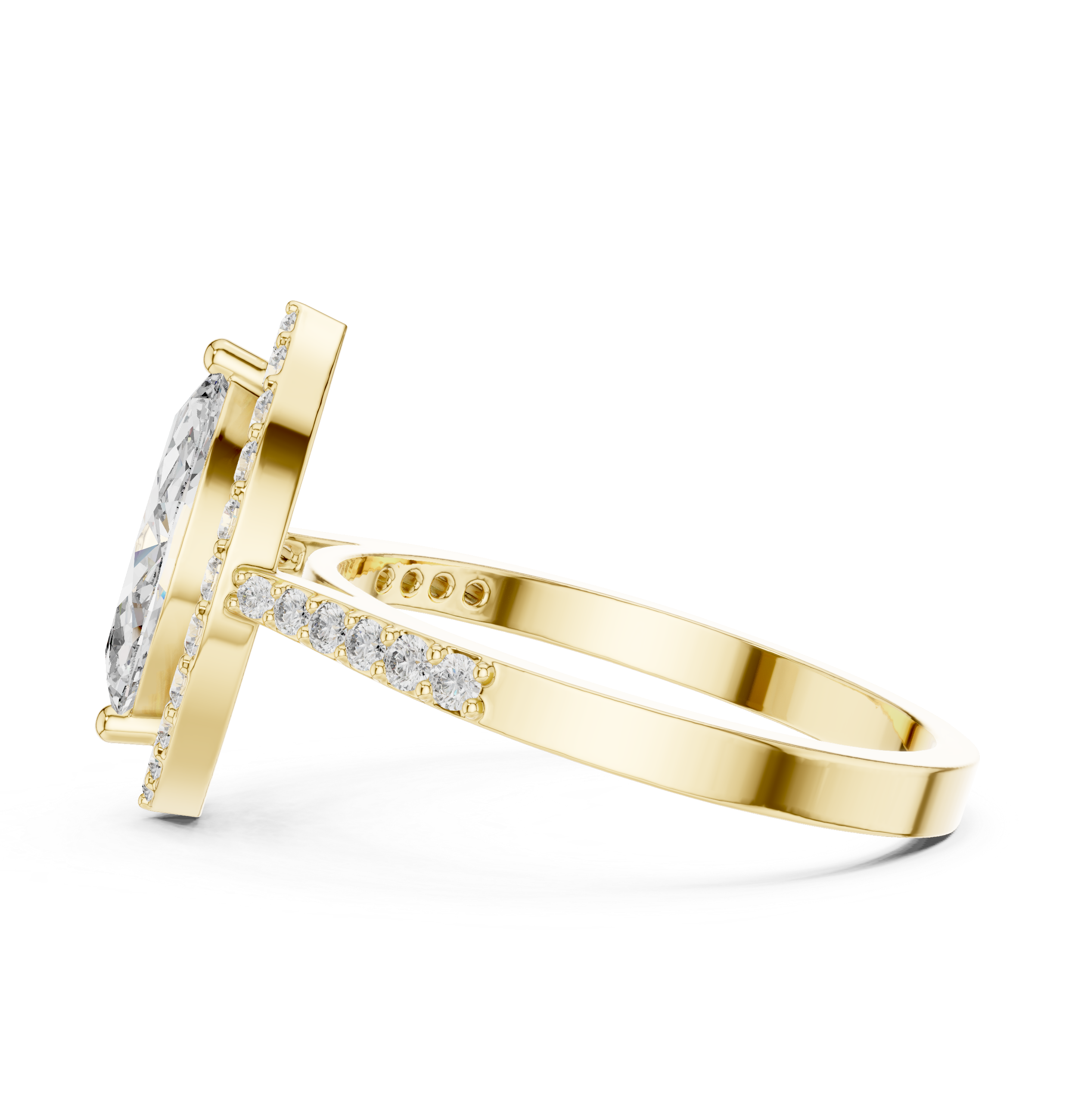 Marquise Halo Engagement Ring