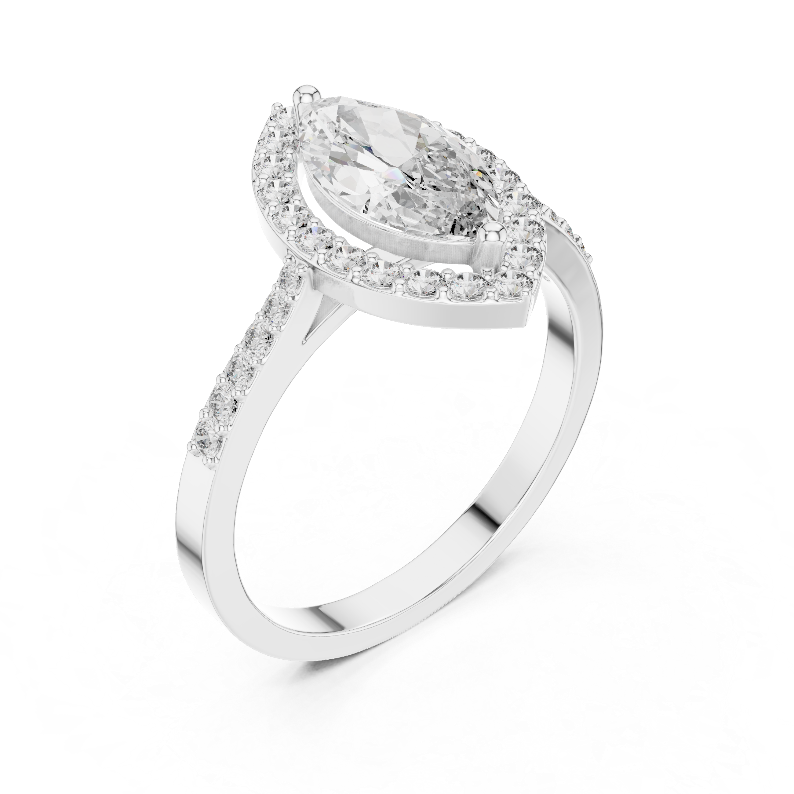 Marquise Halo Engagement Ring