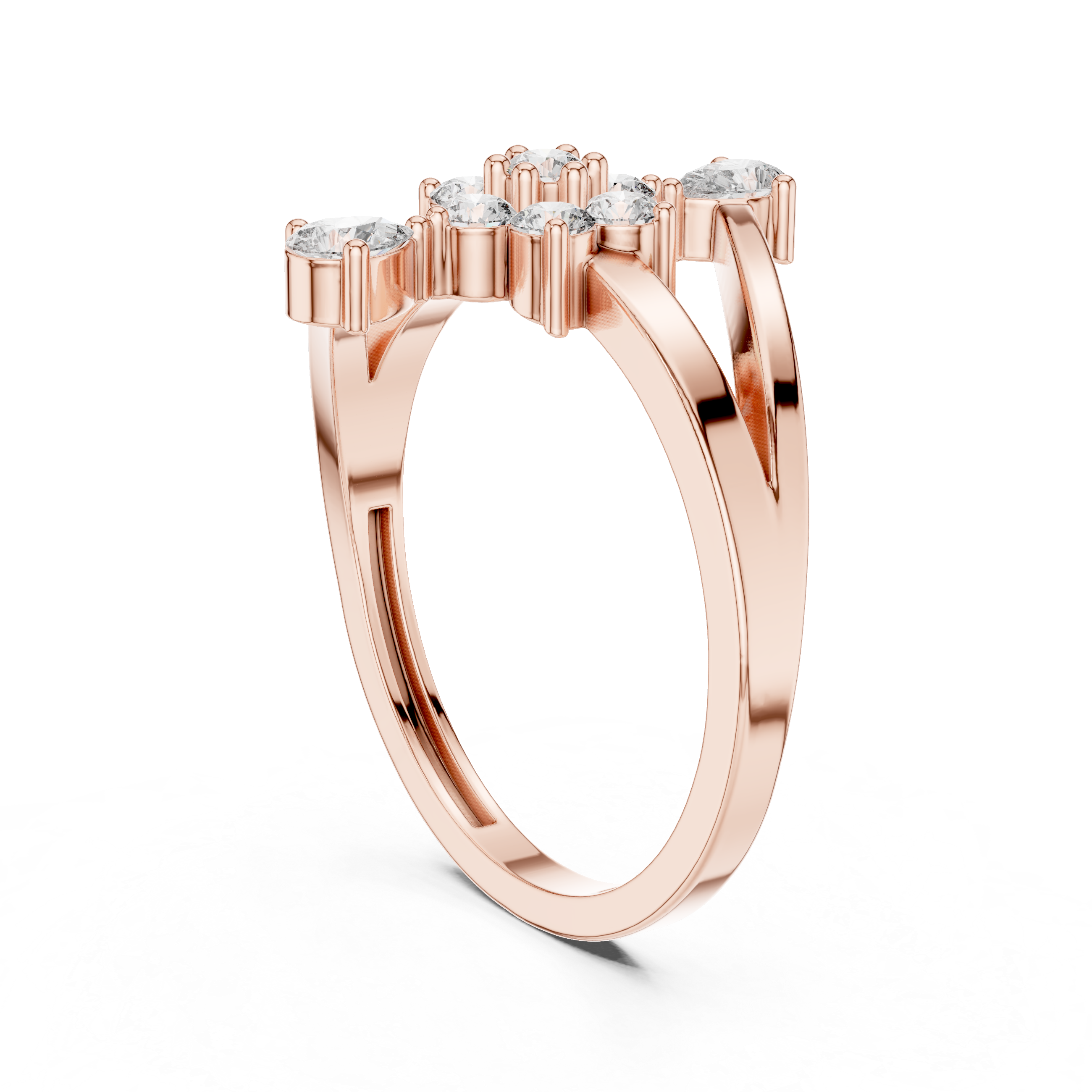 Split-Shank Cluster Ring, Rounds & Pears